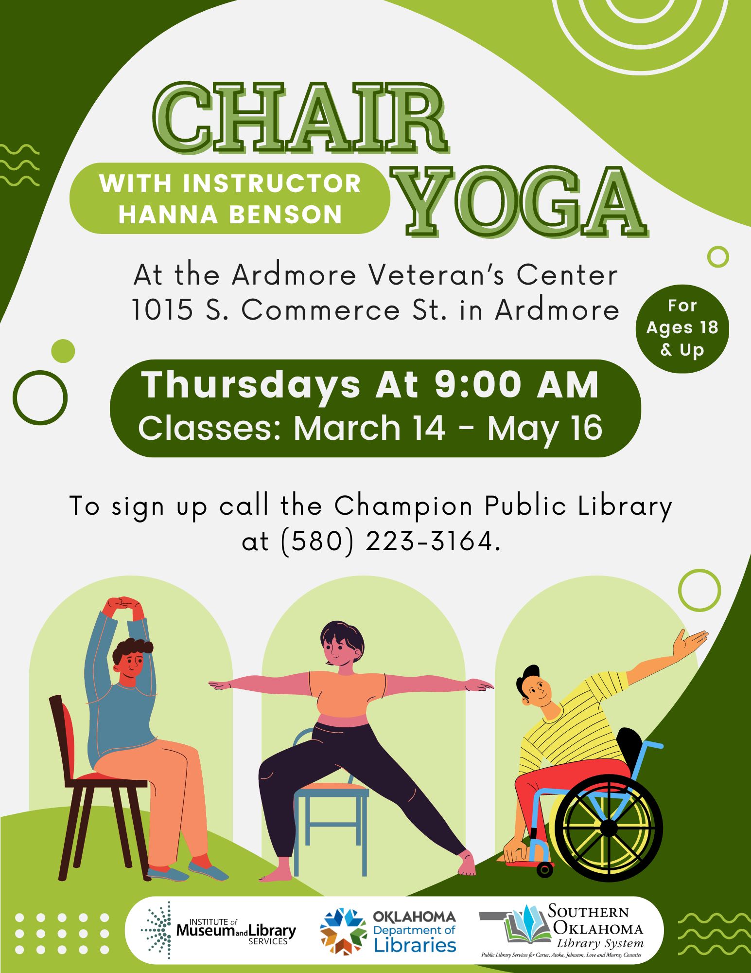 Chair Yoga Veterans Center CPL Flyer