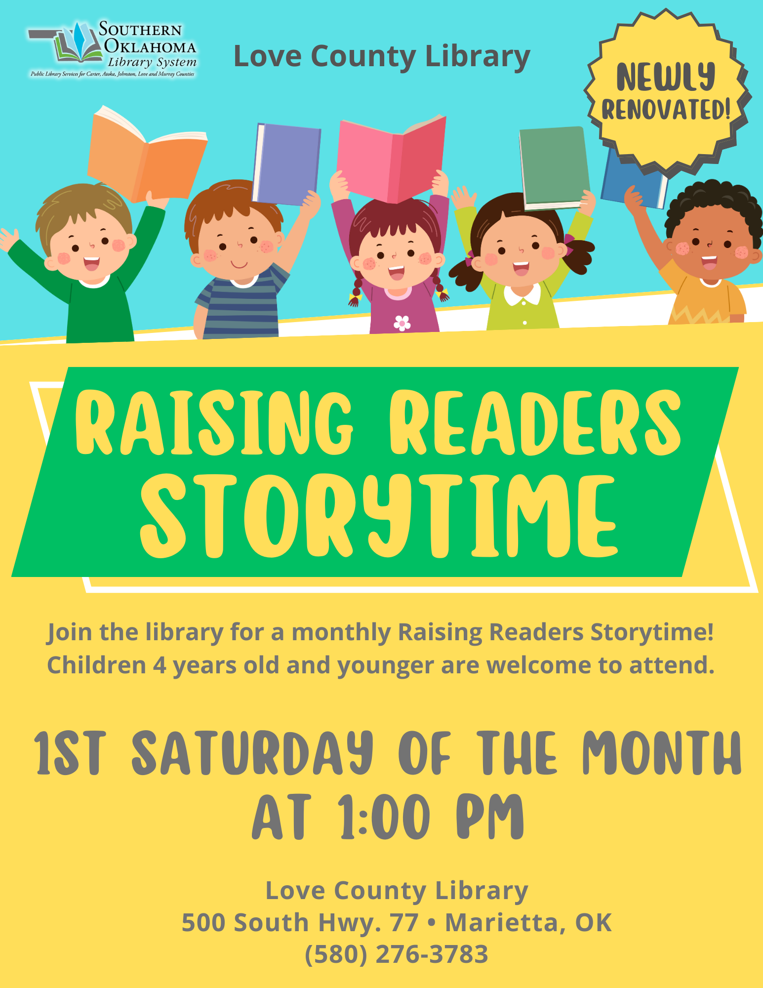 Raising Readers Storytime updated 2024 LCL Flyer
