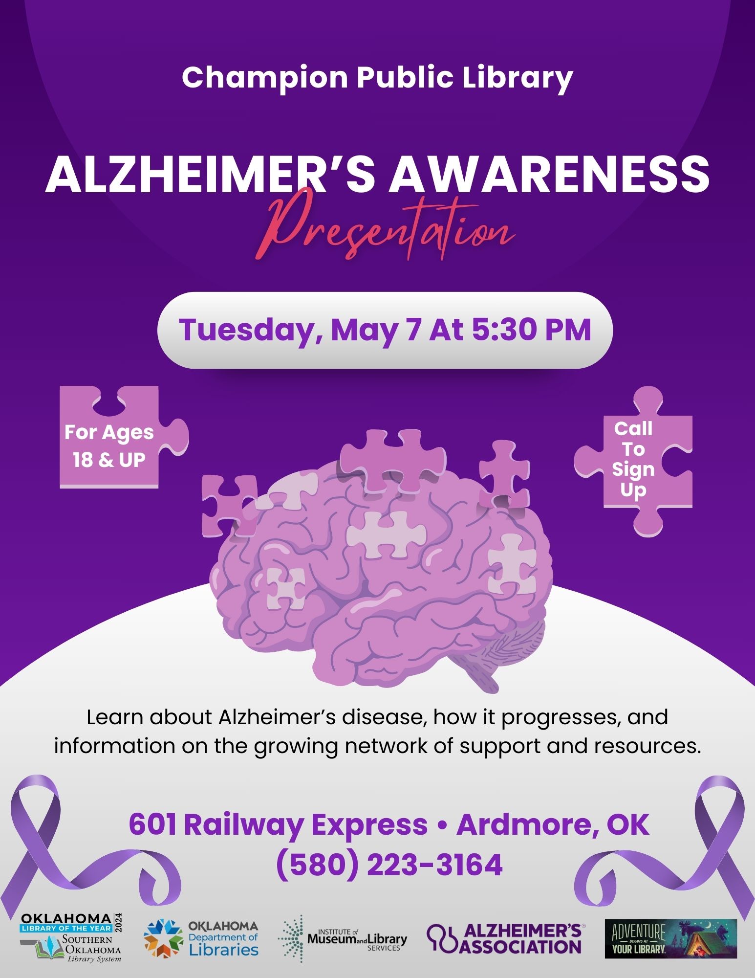 Alzheimer's Awareness CPL Flyer