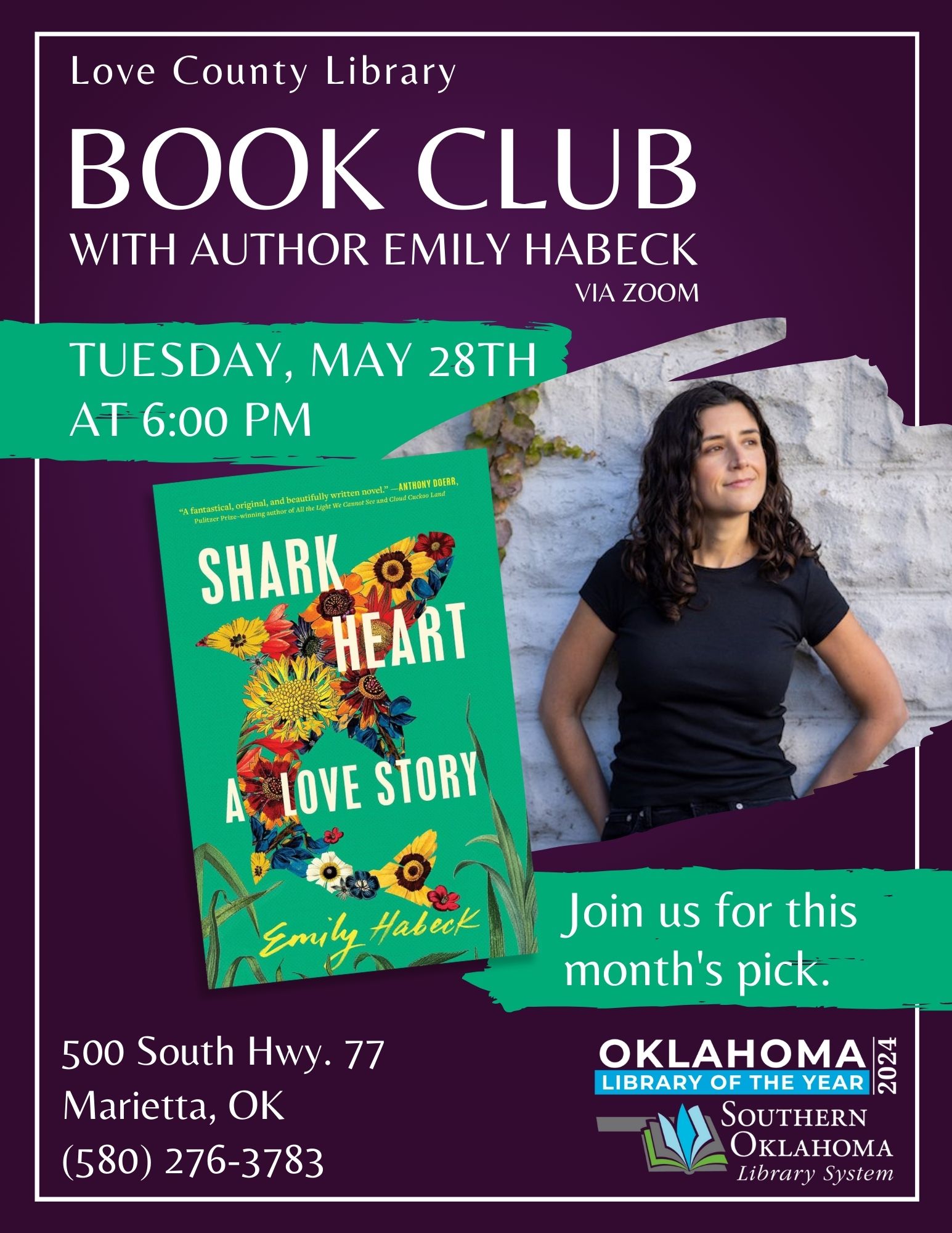 Book Club Shark Heart LCL Flyer