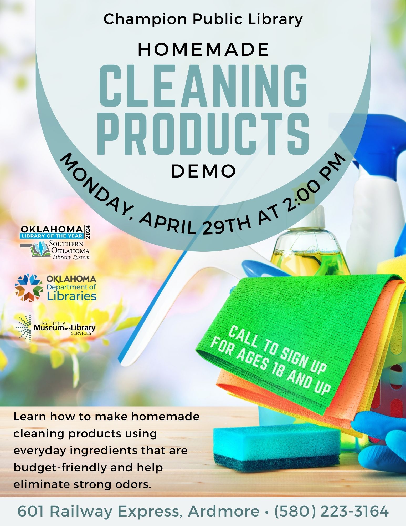 Homemade Cleaning Products Demo CPL Flyer