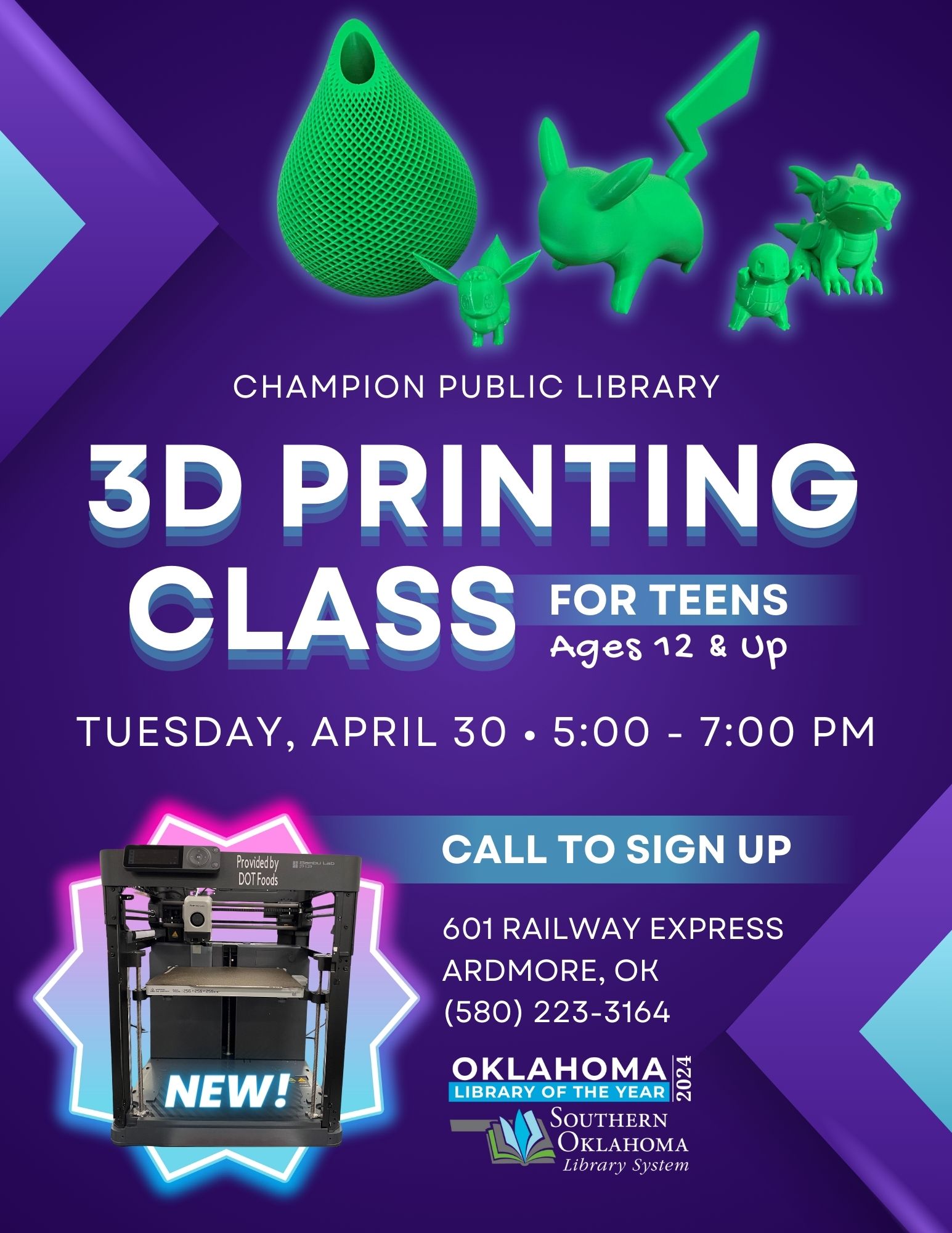 Teen 3D Printing CPL Flyer