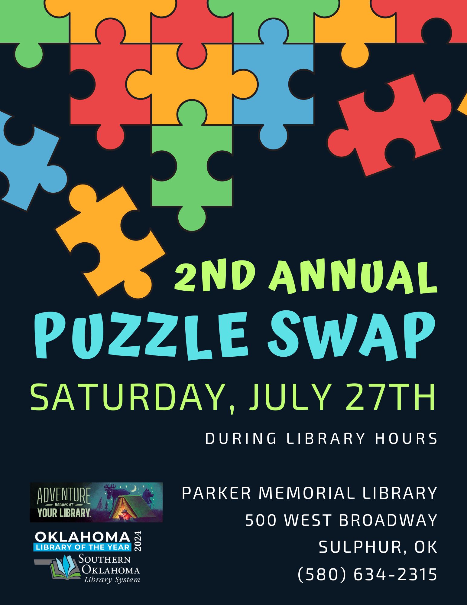 2nd Annual Puzzle Swap PML Flyer SRP 2024
