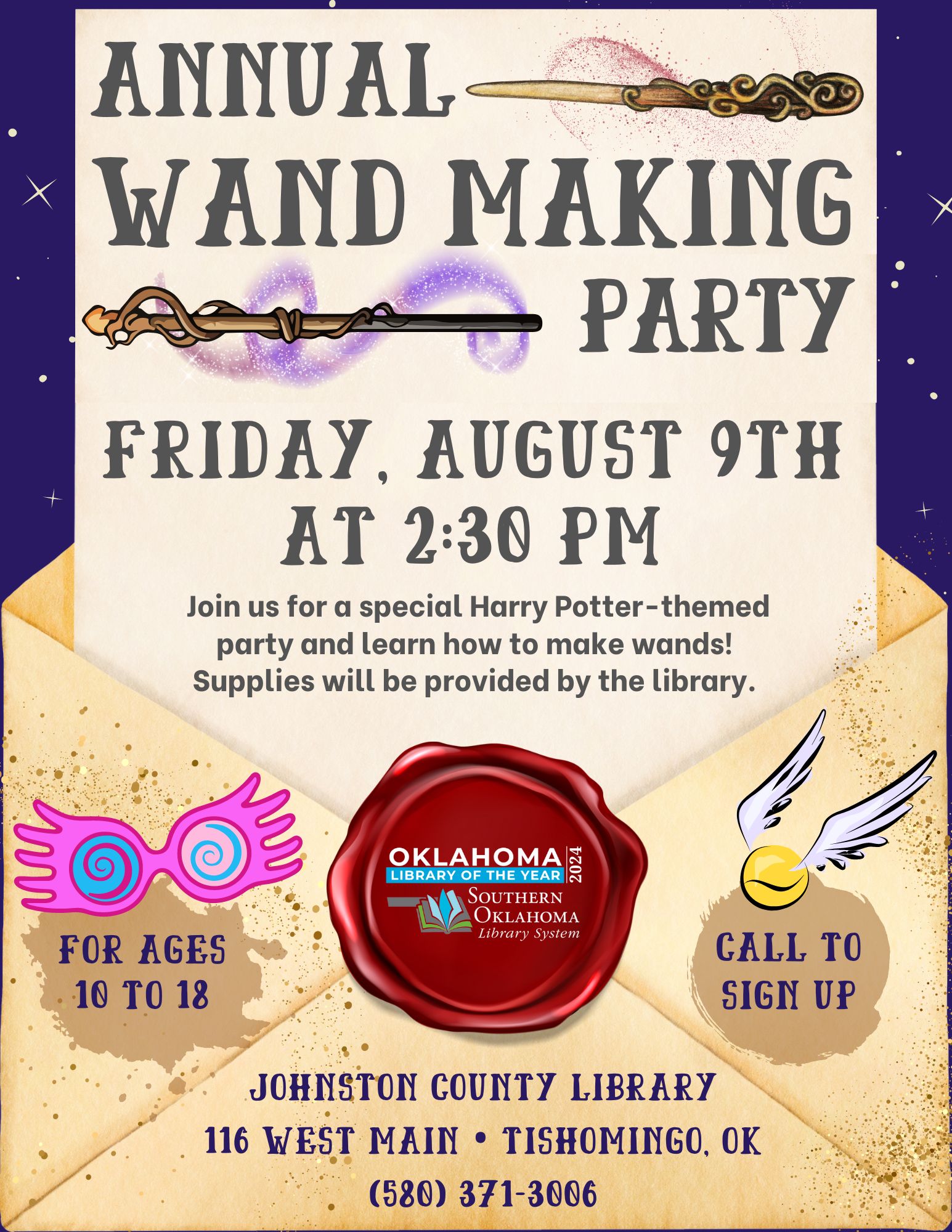 Annual Wand Making Party JCL Flyer 2024