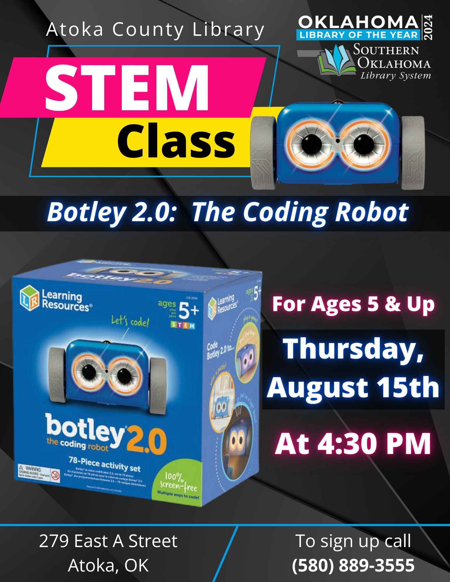 Botley 2.0 Coding STEM Class ACL Flyer 2024