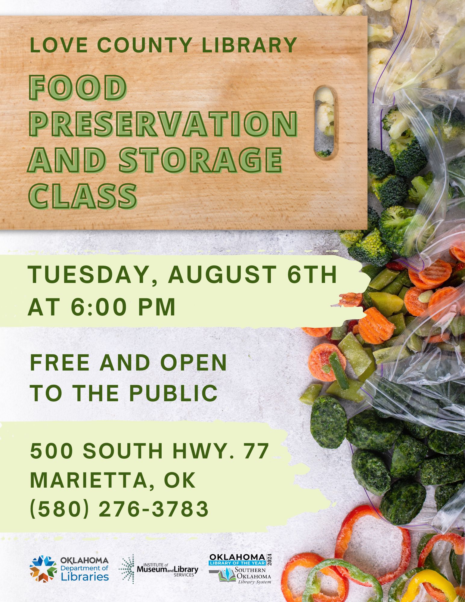 Food Preservation & Storage Class LCL Flyer 2024