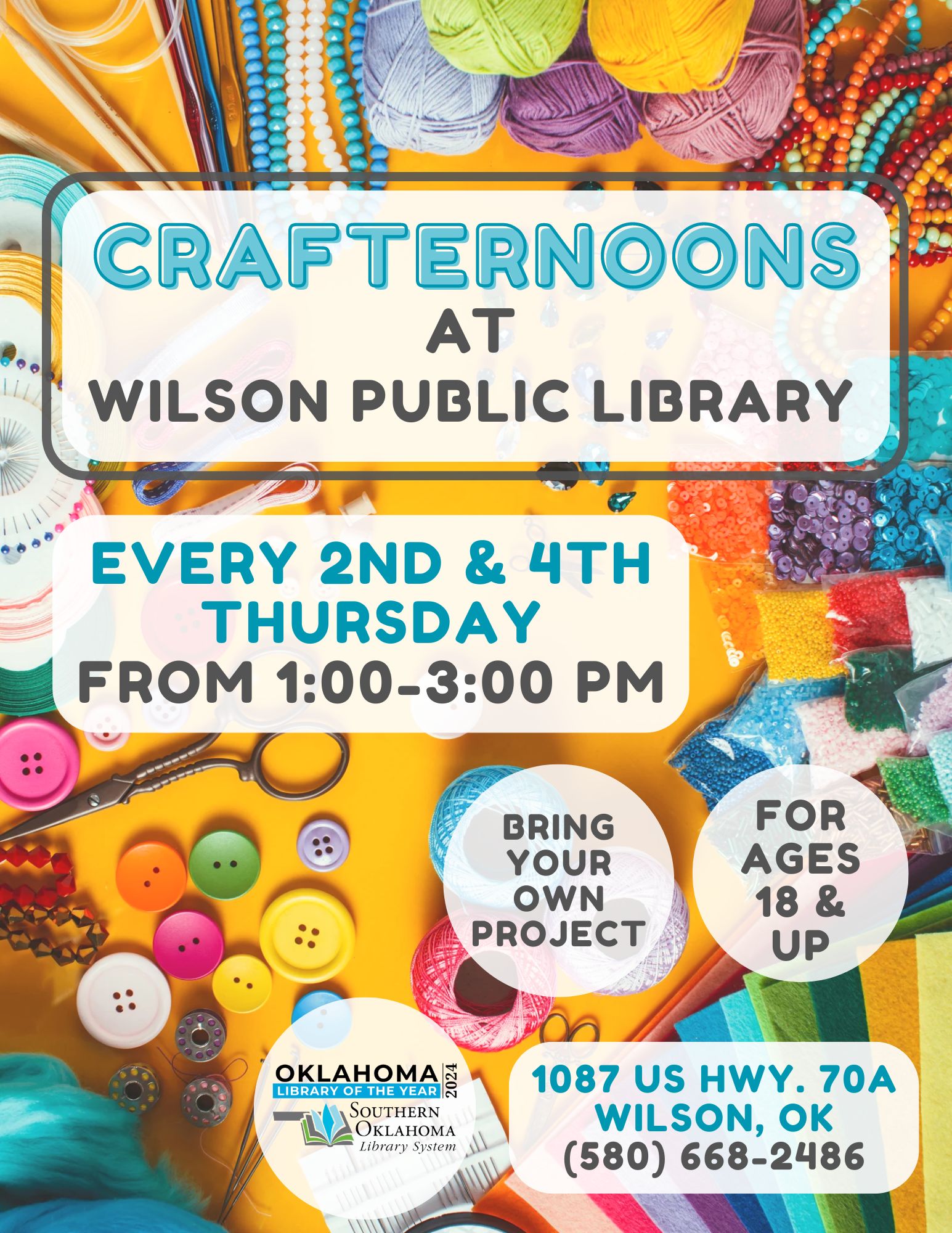 Crafternoons WPL Flyer 2024 Updated