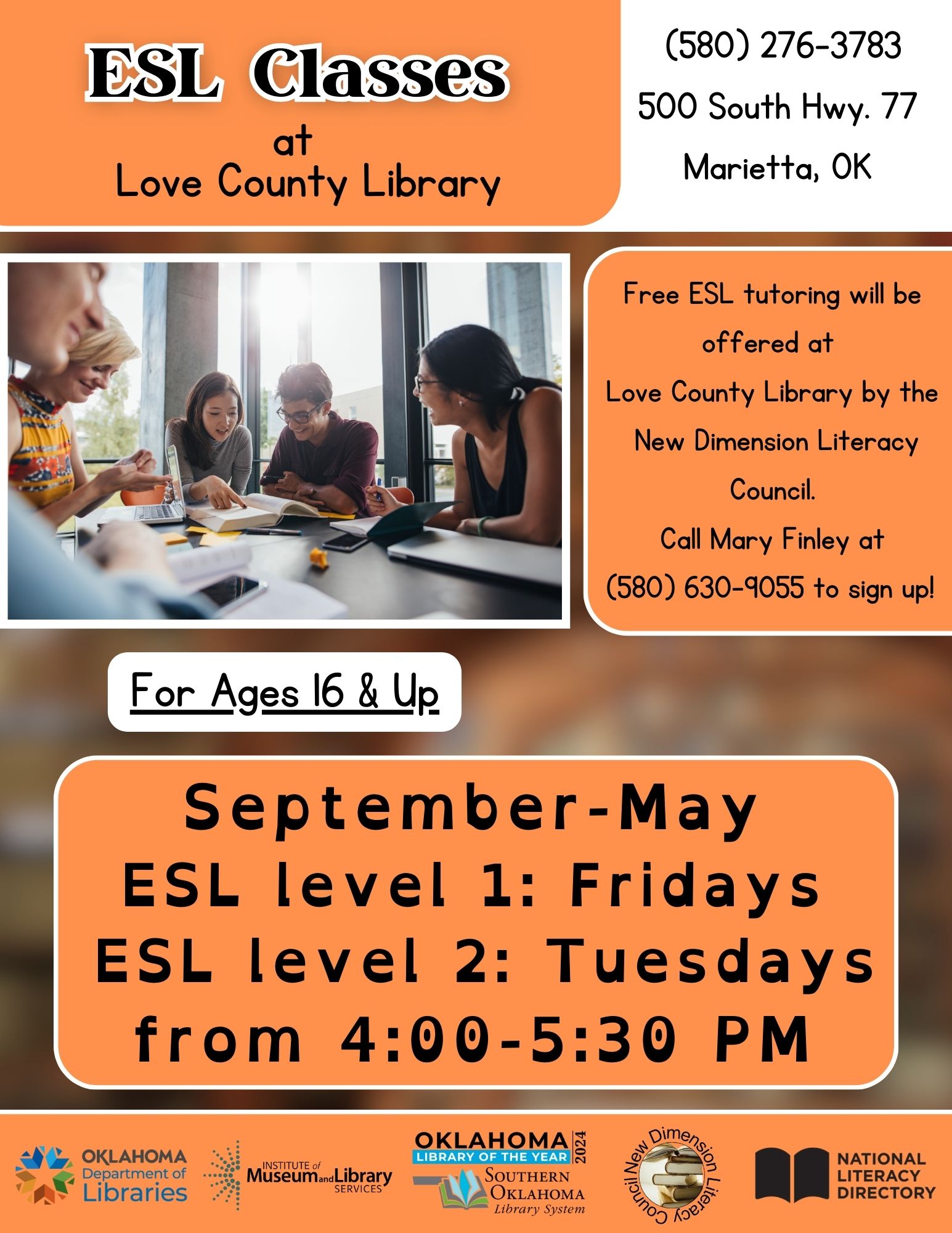 ESL Classes LCL 2024 Flyer Updated