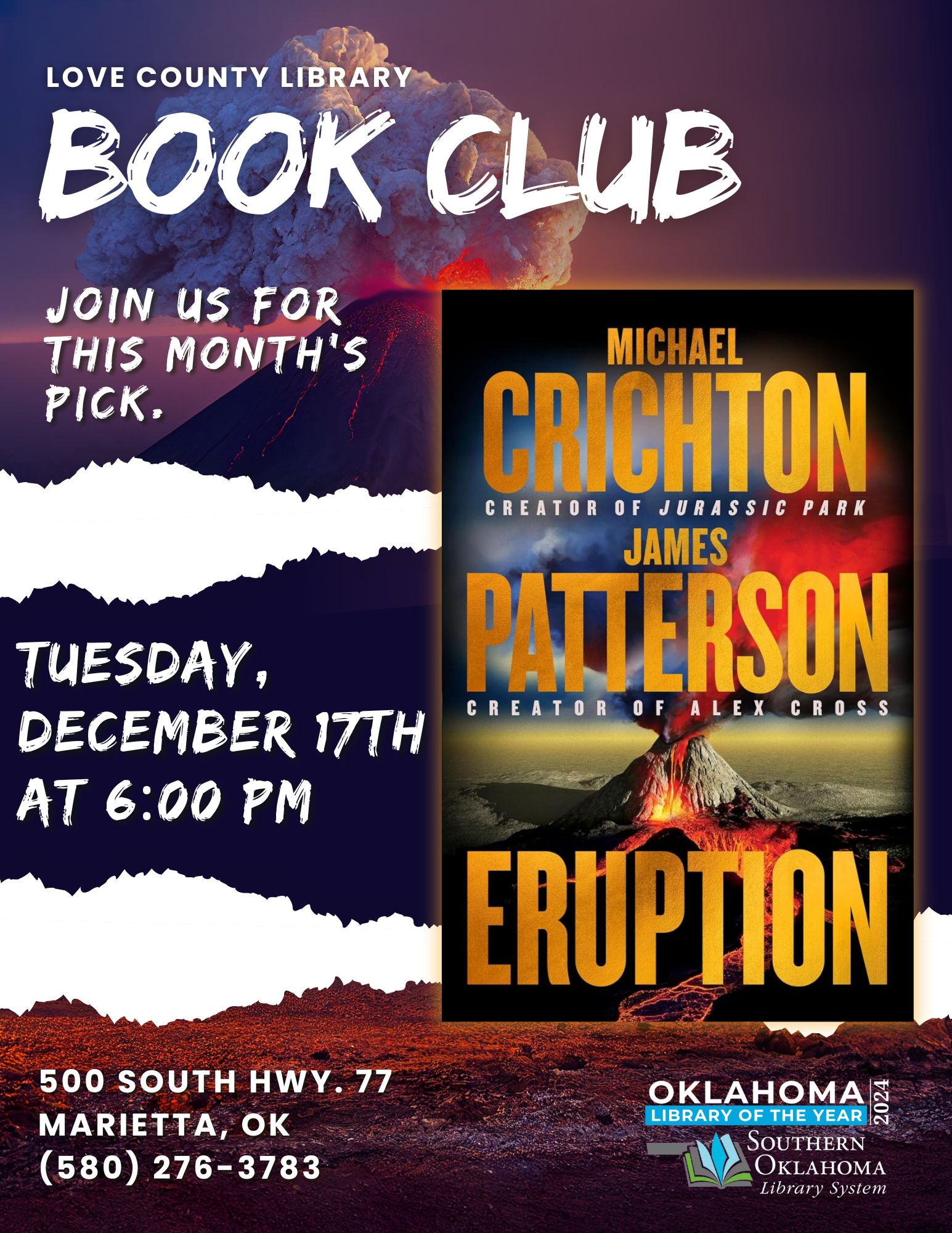 Book Club Eruption LCL Flyer 2024