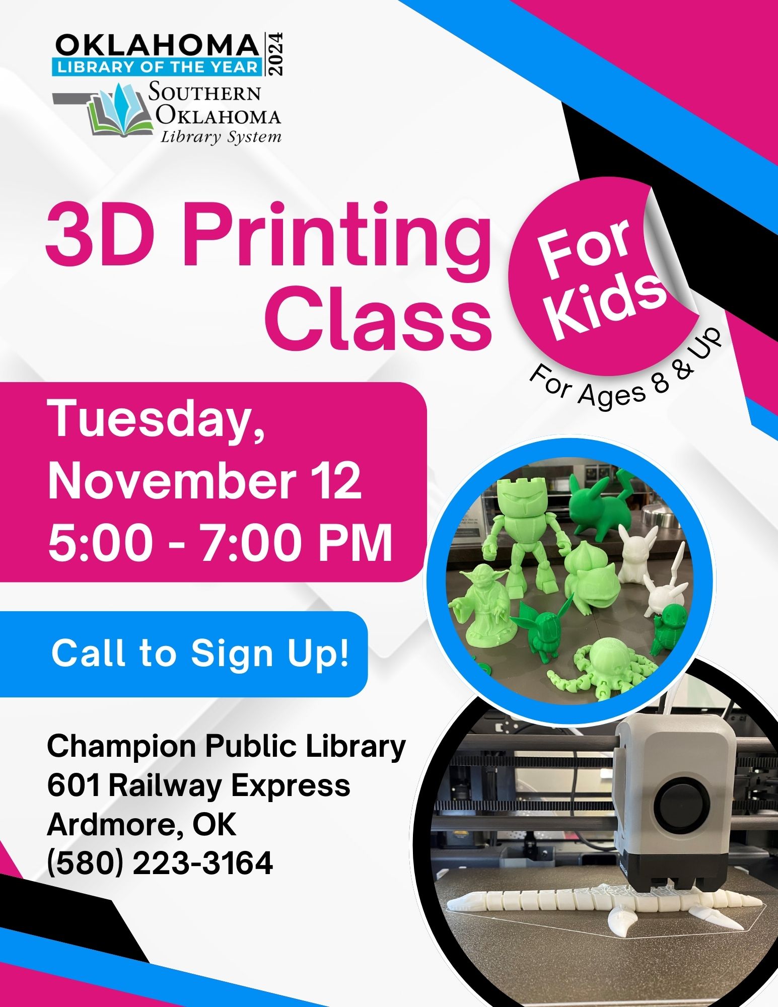 Kids 3D Printing CPL Nov Flyer 2024