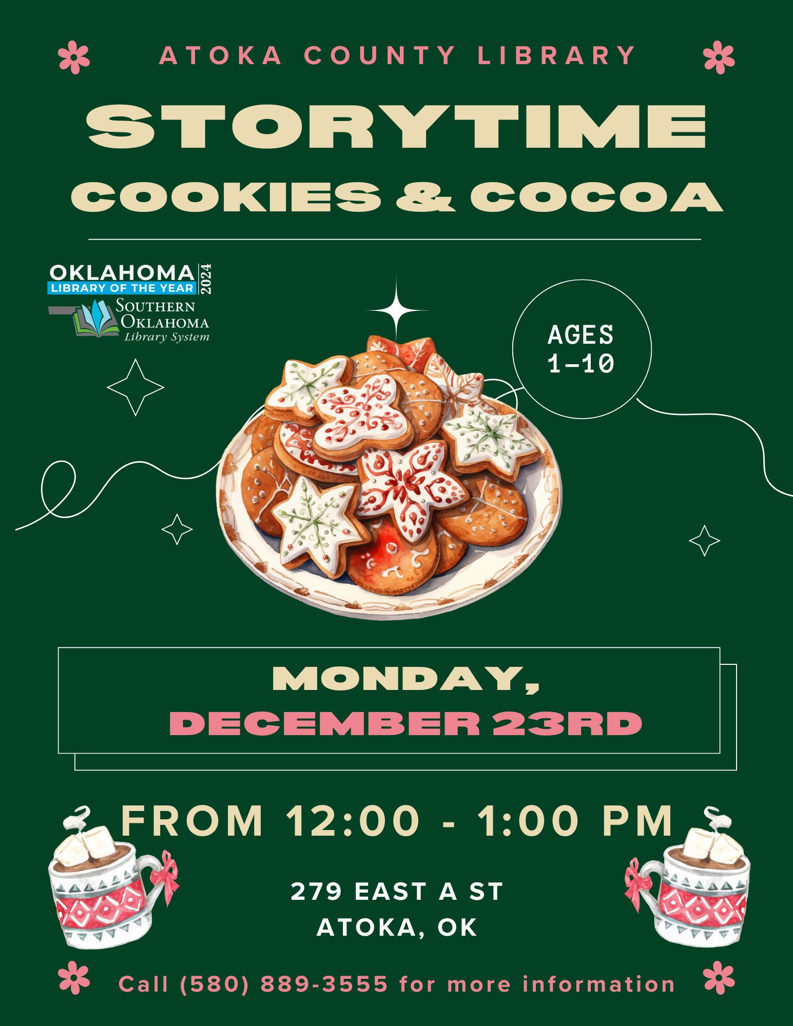 Storytime, Cookies & Cocoa ACL PR Flyer 2024