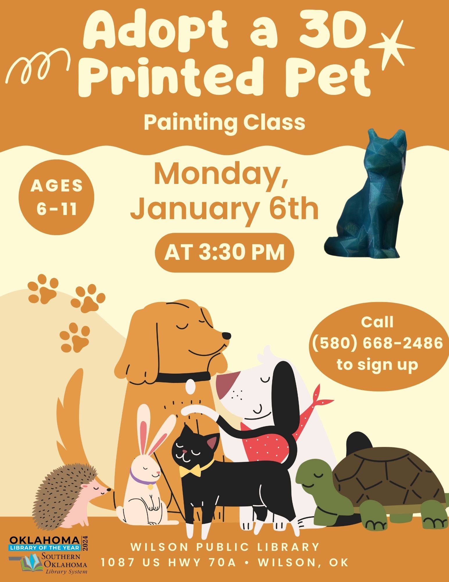 Adopt 3D Printed Pet Painting class for Kids WPL 2025