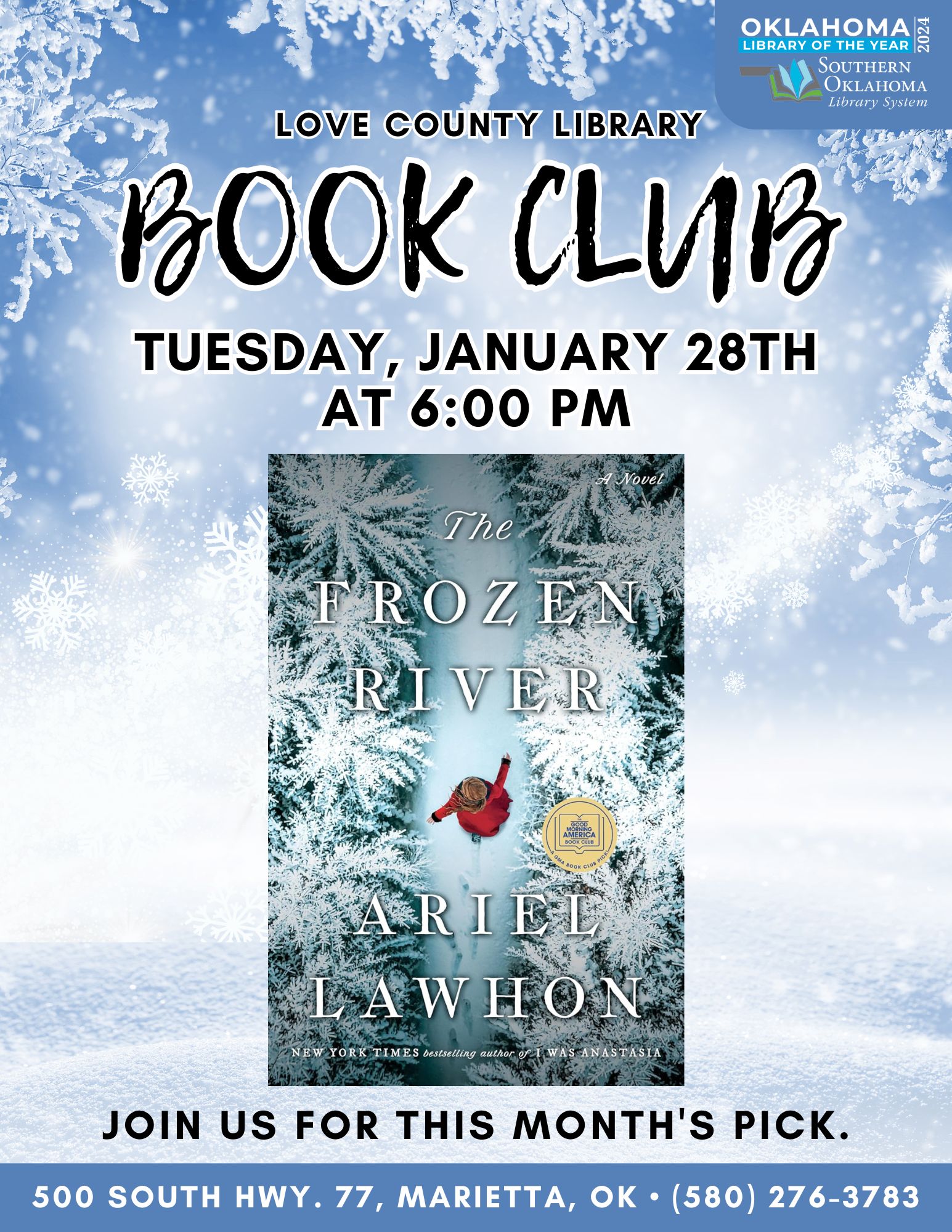 Book Club Frozen River LCL Flyer 2024