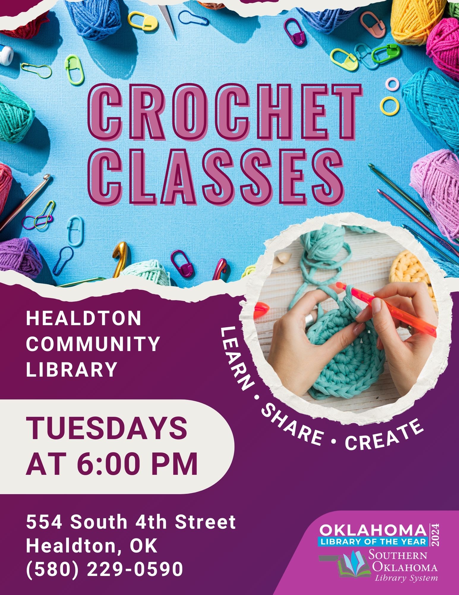 Crochet Classes HCL Flyer 2025