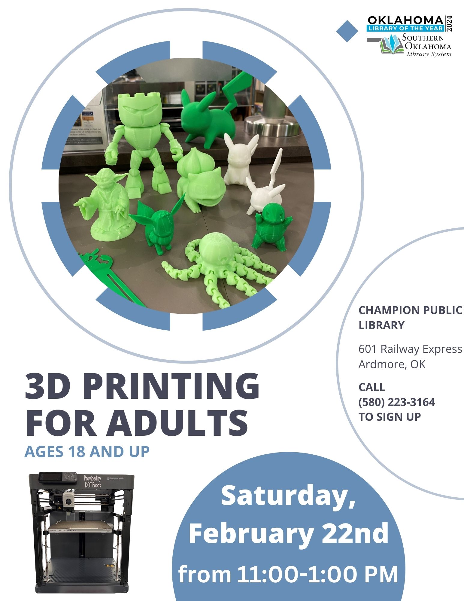 3D Printing for Adults Feb 2025 PR Flyer