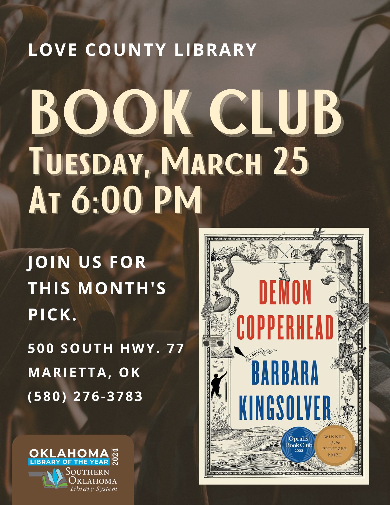 Book Club Demon Copperhead LCL Flyer 2025