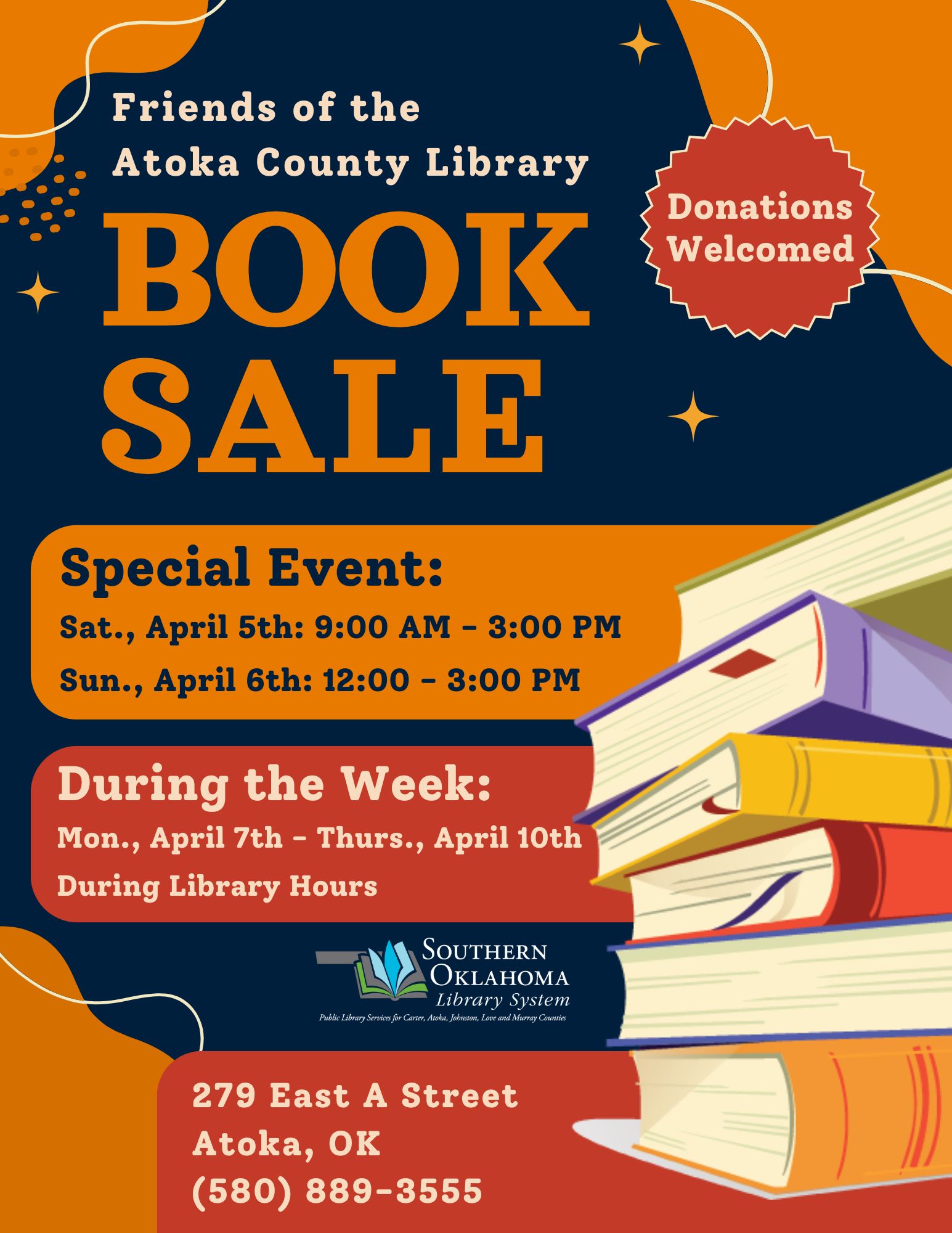 Atoka Book Sale Flyer ACL 2025