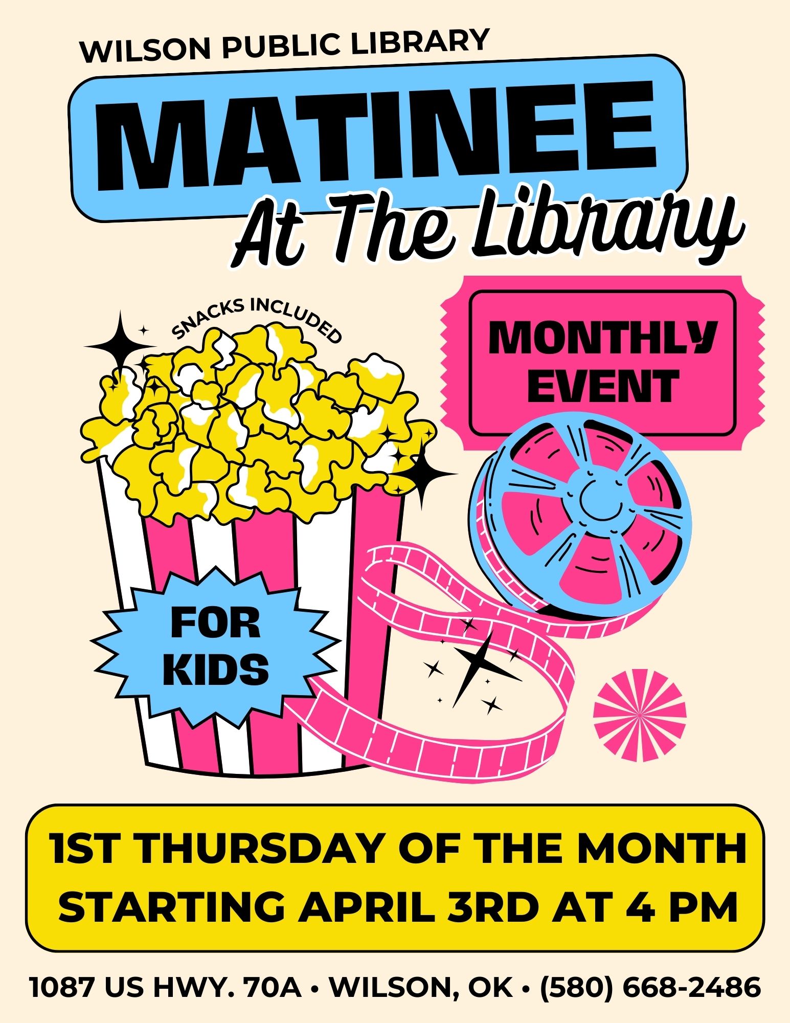 Matinee at the Library WPL Flyer 2025