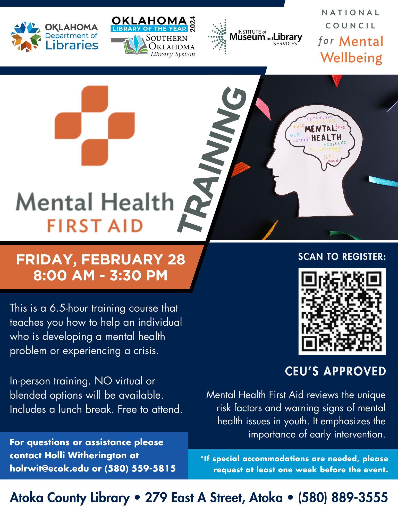 Mental Health First Aid ACL Flyer 2025