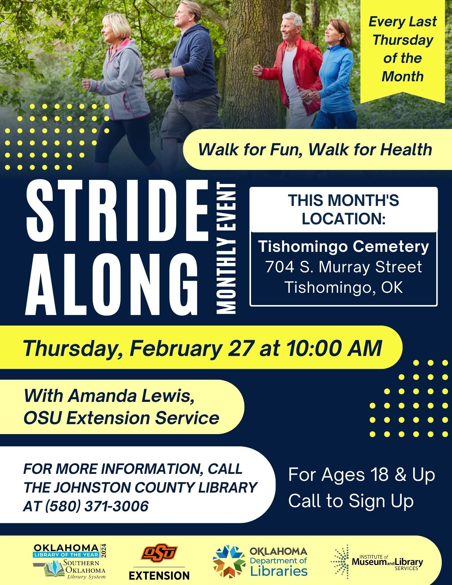 Stride Along Monthly Event JCL Flyer 2025