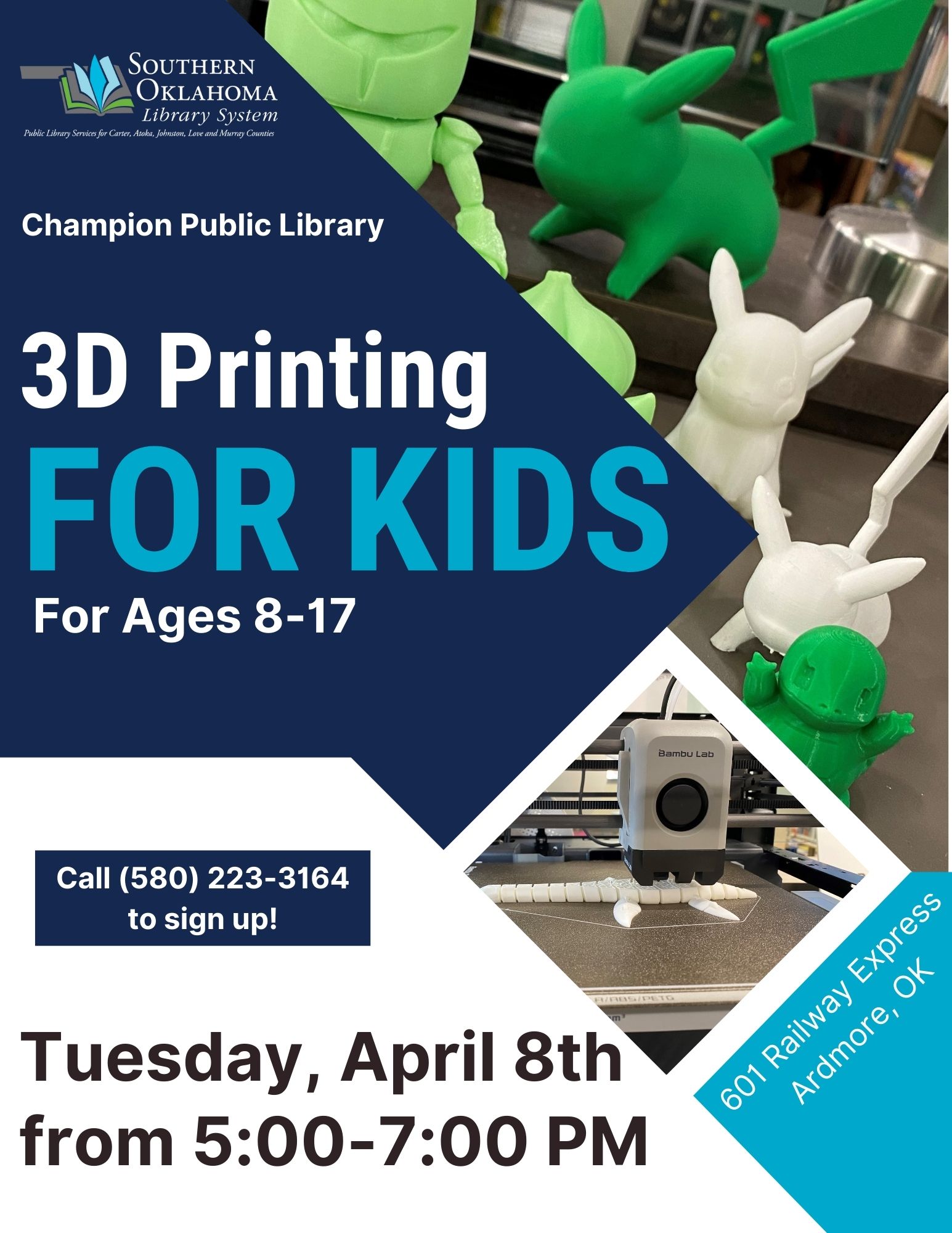 3D Printing for Kids April 2025 CPL PR Flyer