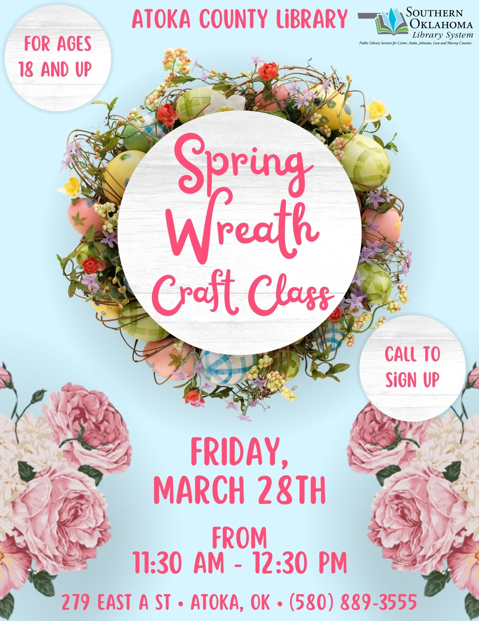 Adult Spring Wreath 2025 ACL PR Flyer