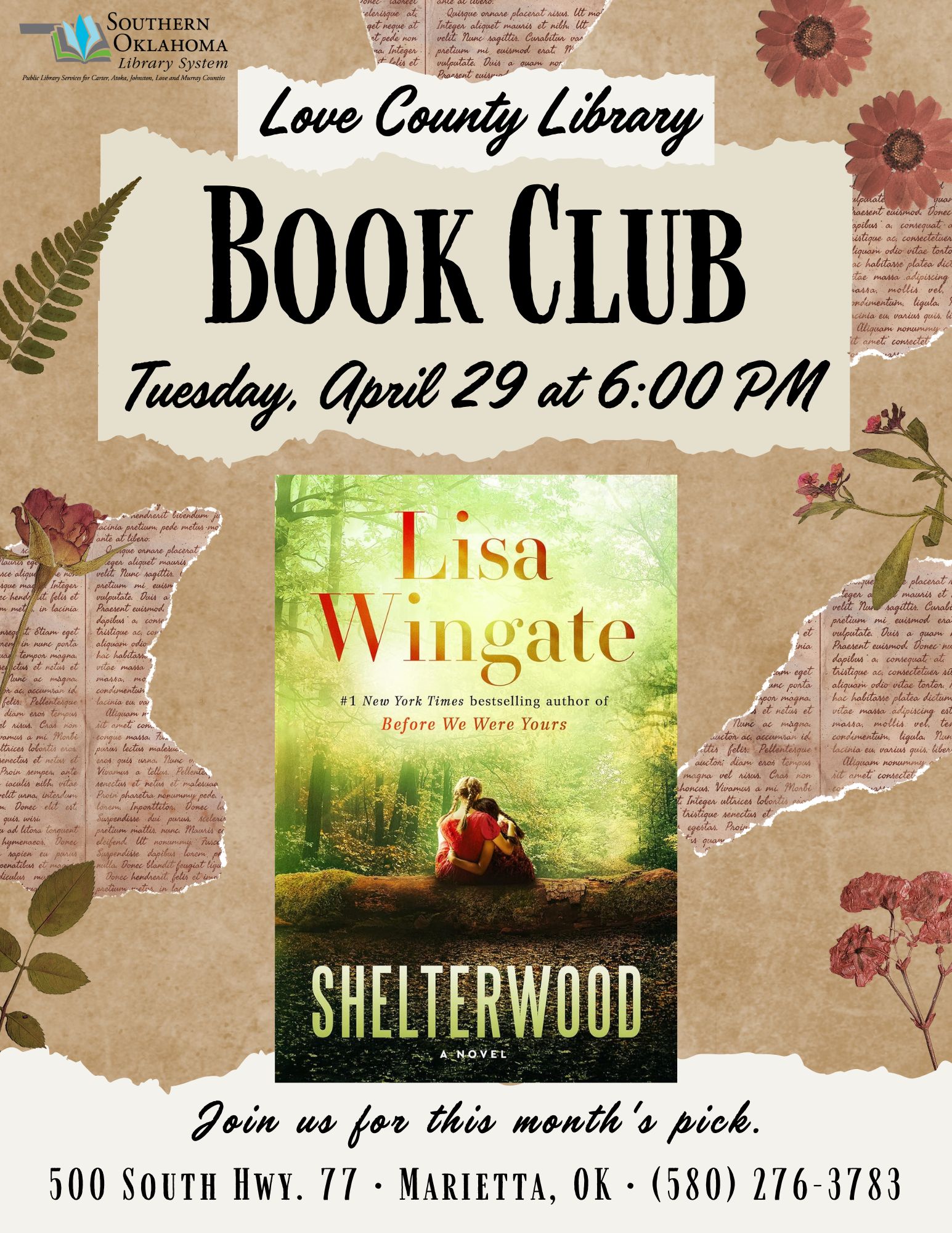 Book Club Shelterwood LCL Flyer 2025