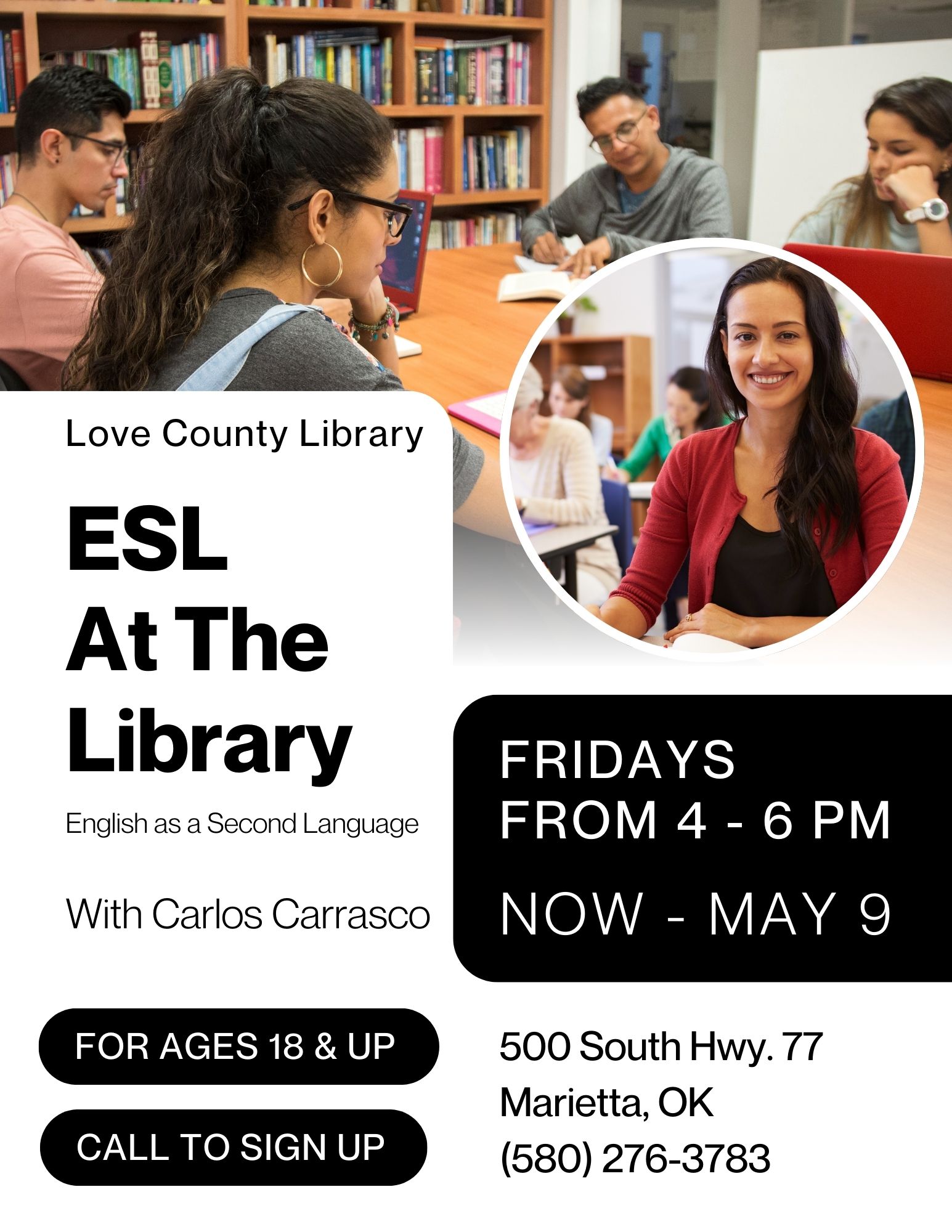 ESL at the Library LCL Flyer 2025