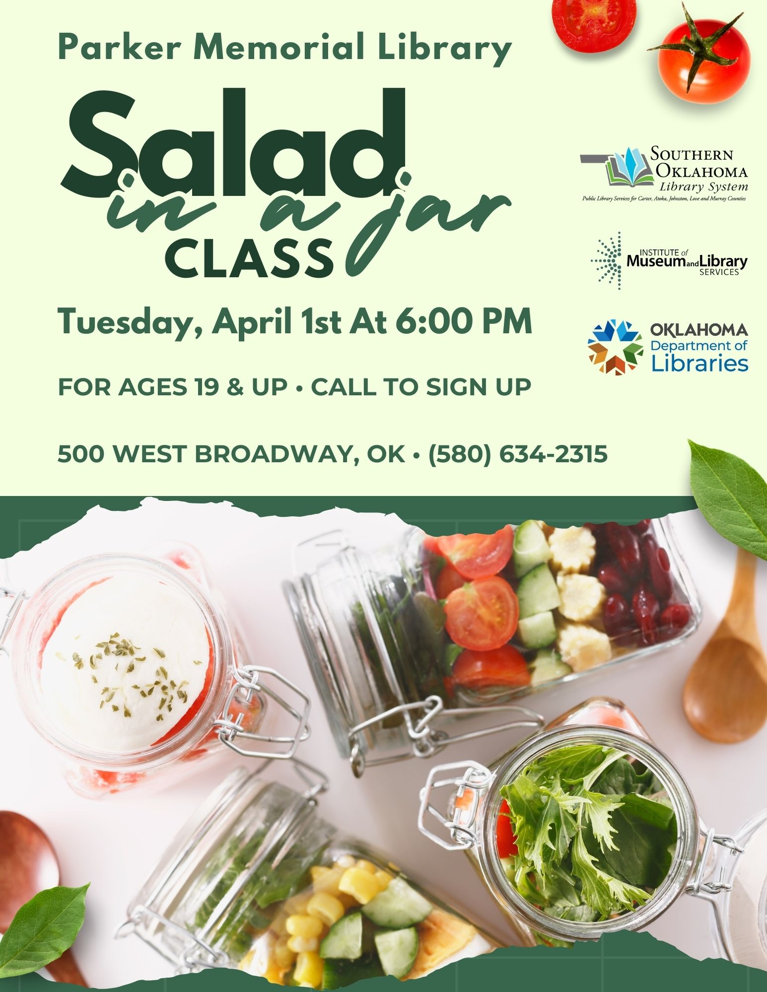 Salad in a Jar Class PML Flyer 2025