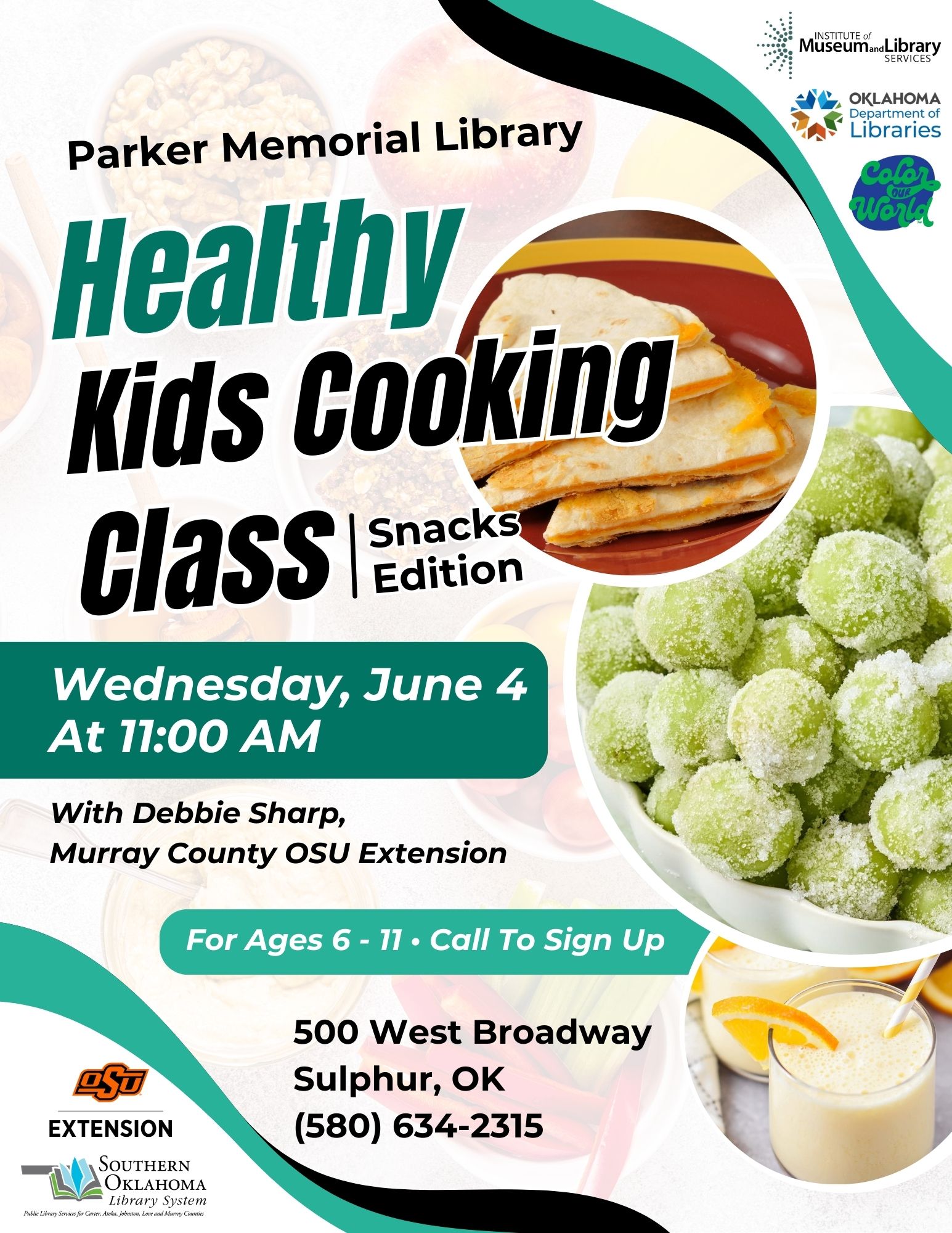 Healthy Kids Cooking Class Snacks PML Flyer 2025 Updated SRP Healthy Kids Cooking Class Snacks PML Flyer 2025 Updated SRP