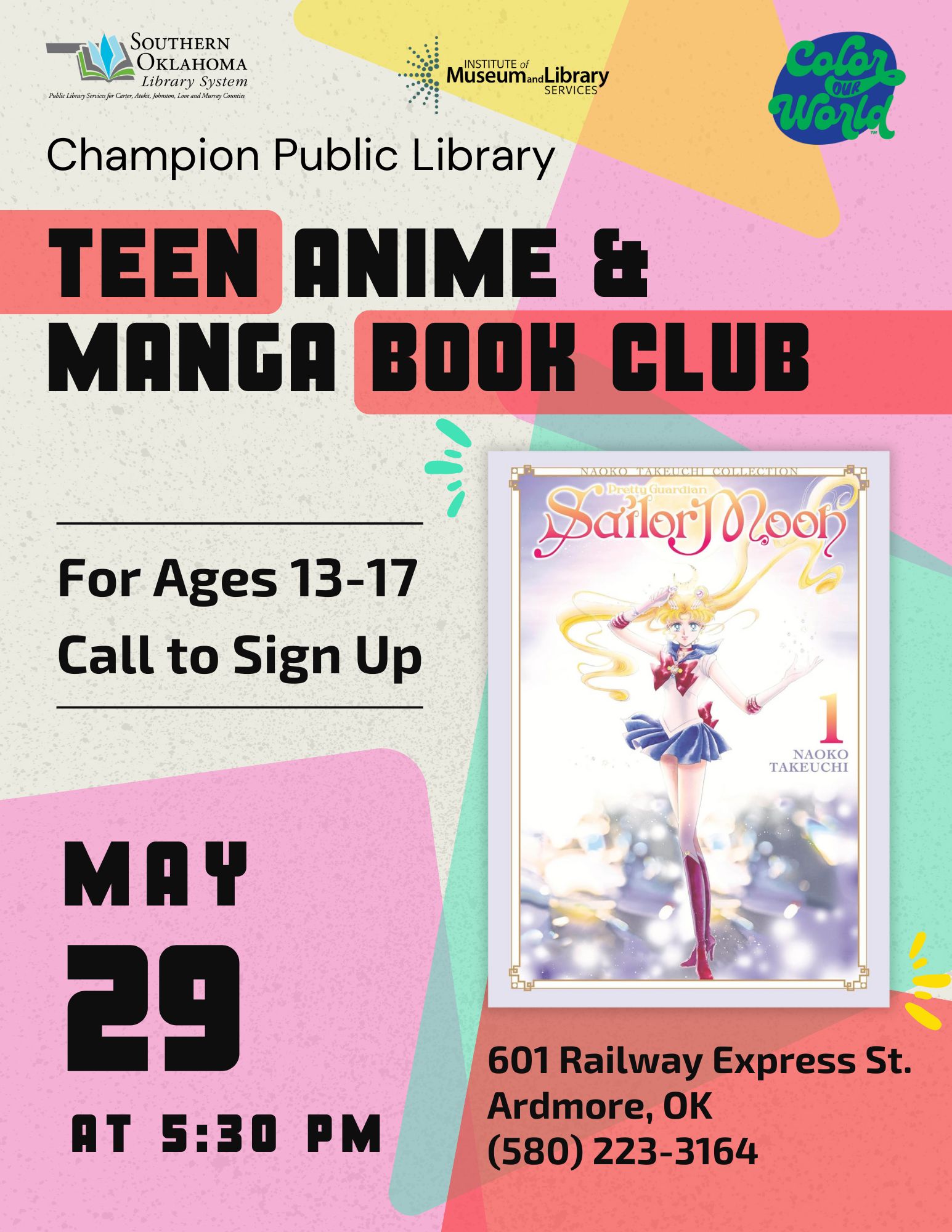 Teen A&M Sailor Moon Book Club CPL SRP Flyer 2025 Teen A&M Sailor Moon Book Club CPL SRP Flyer 2025