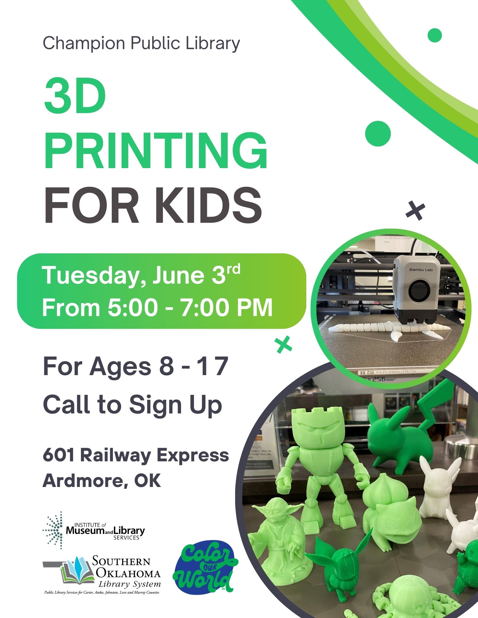 3D Printing for Kids June 2025 SPR Flyer 3D Printing for Kids June 2025 SPR Flyer