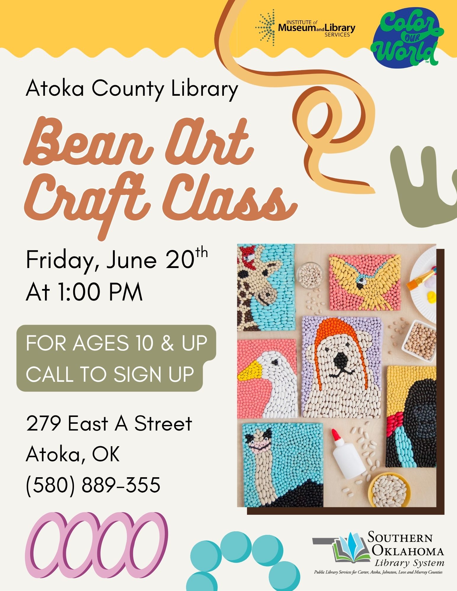 Bean Art Craft Class ACL Flyer SRP 2025 Bean Art Craft Class ACL Flyer SRP 2025