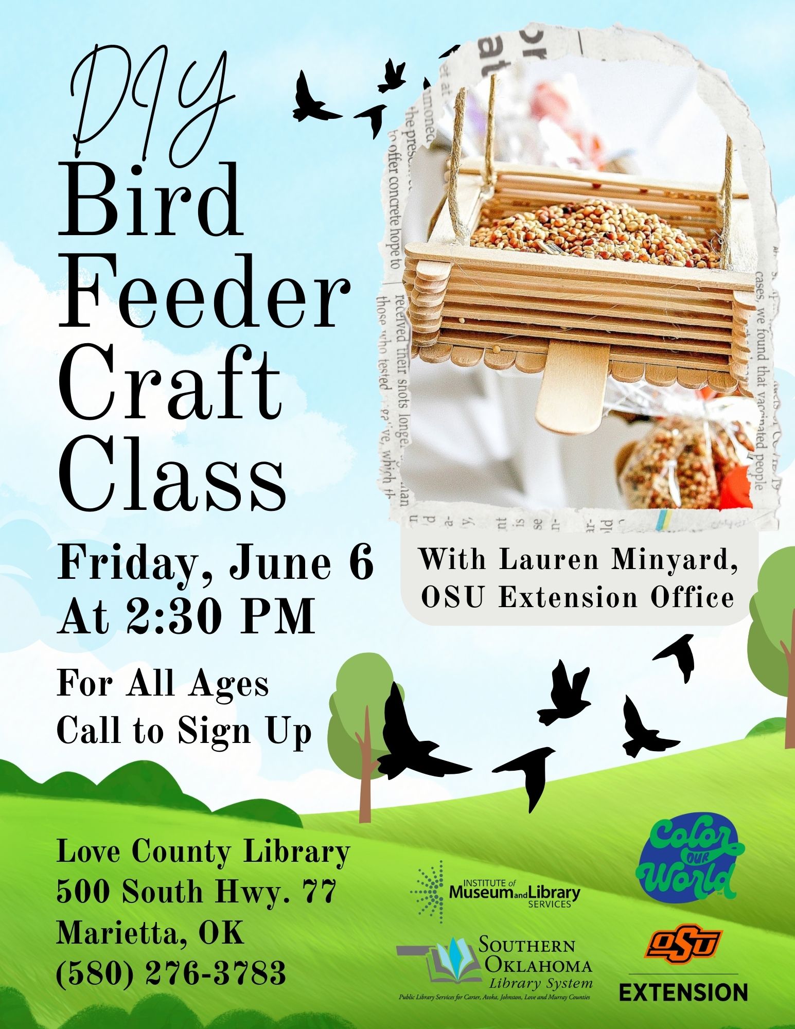 DIY Bird Feeder Craft Class LCL Flyer SRP 2025 DIY Bird Feeder Craft Class LCL Flyer SRP 2025