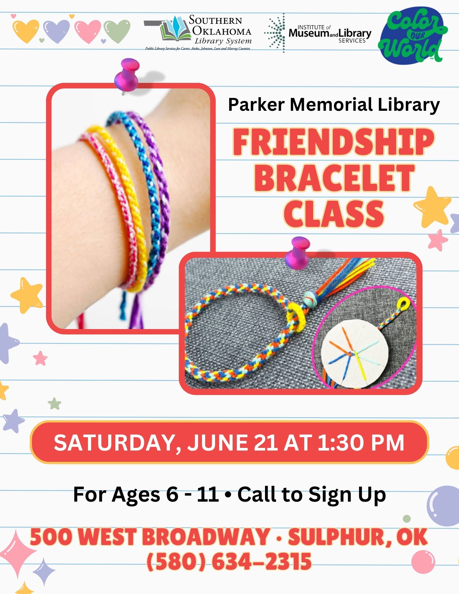 Friendship Bracelet Class PML Flyer SRP 2025 Friendship Bracelet Class PML Flyer SRP 2025
