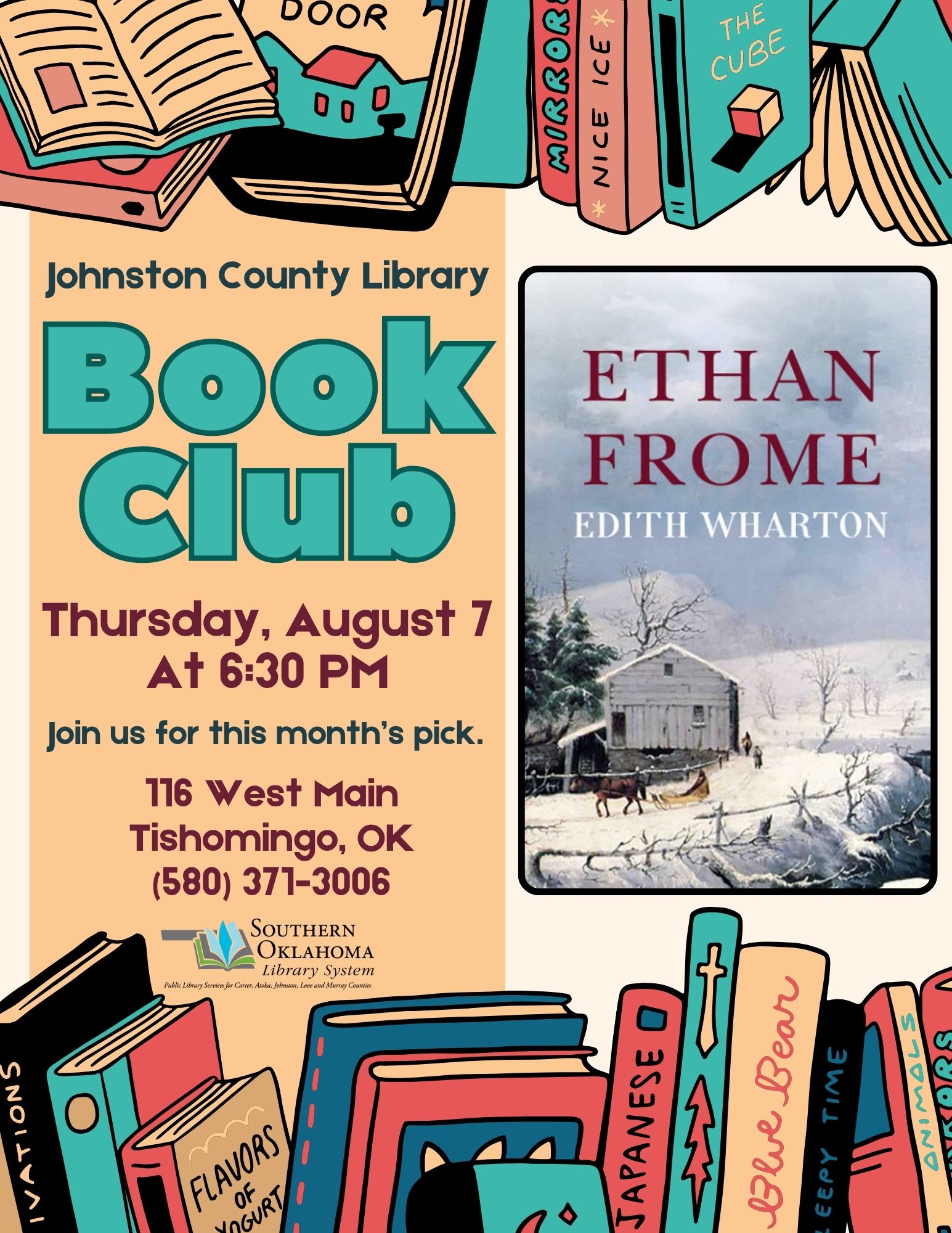 Book Club Ethan Frome JCL Flyer 2025 Book Club Ethan Frome JCL Flyer 2025