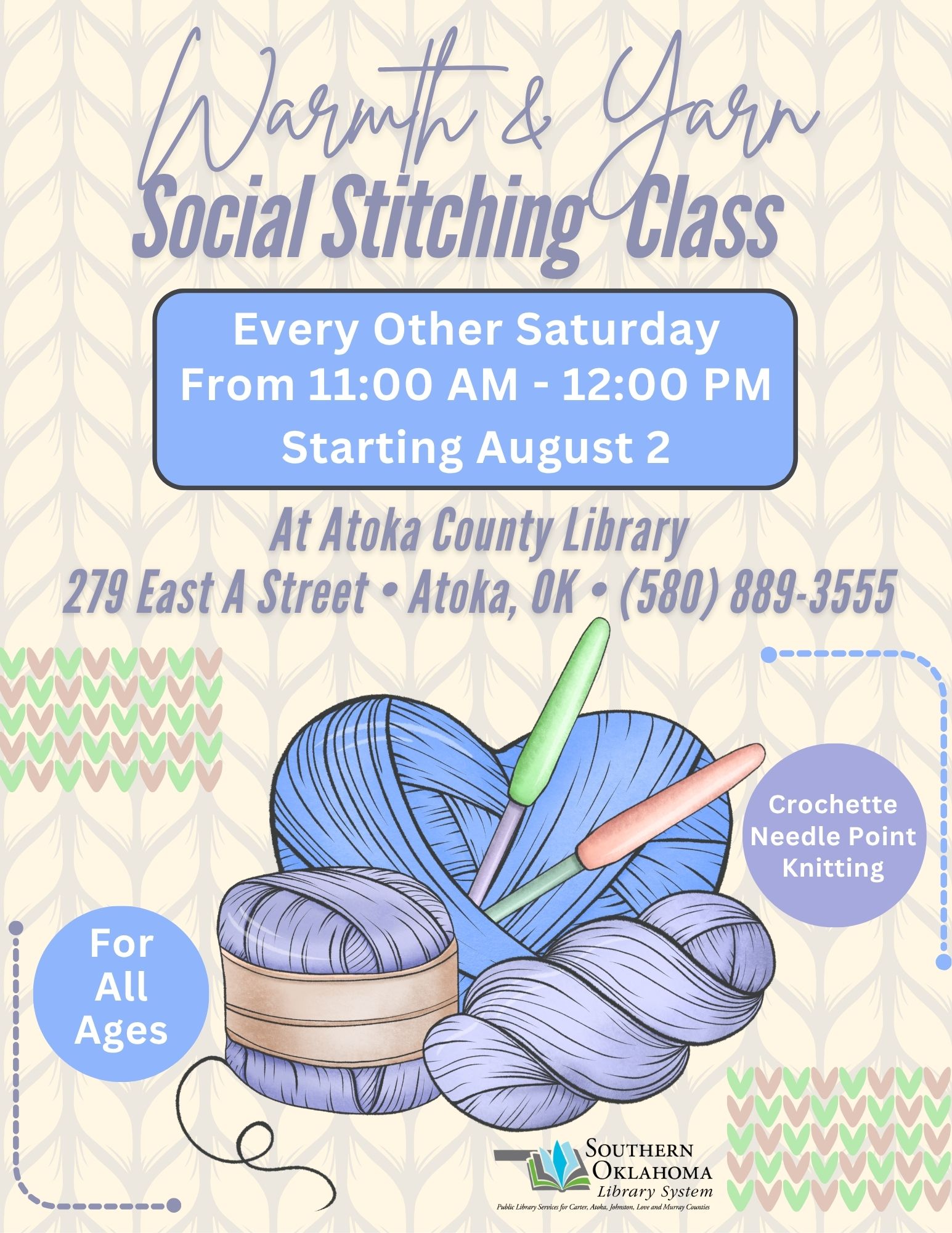 Warmth & Yarn ACL Flyer 2025
