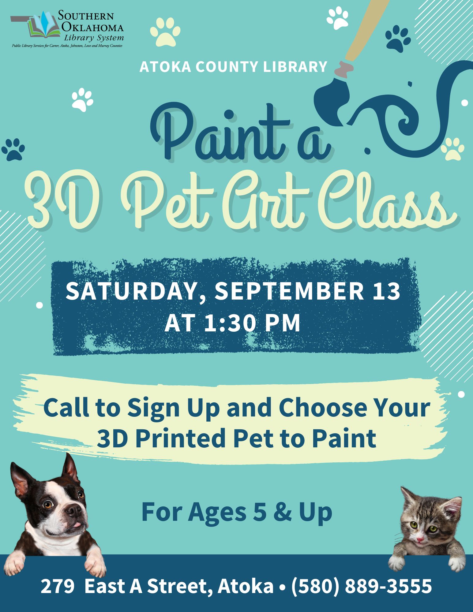 Paint A 3D Pet Class ACL Flyer 2025