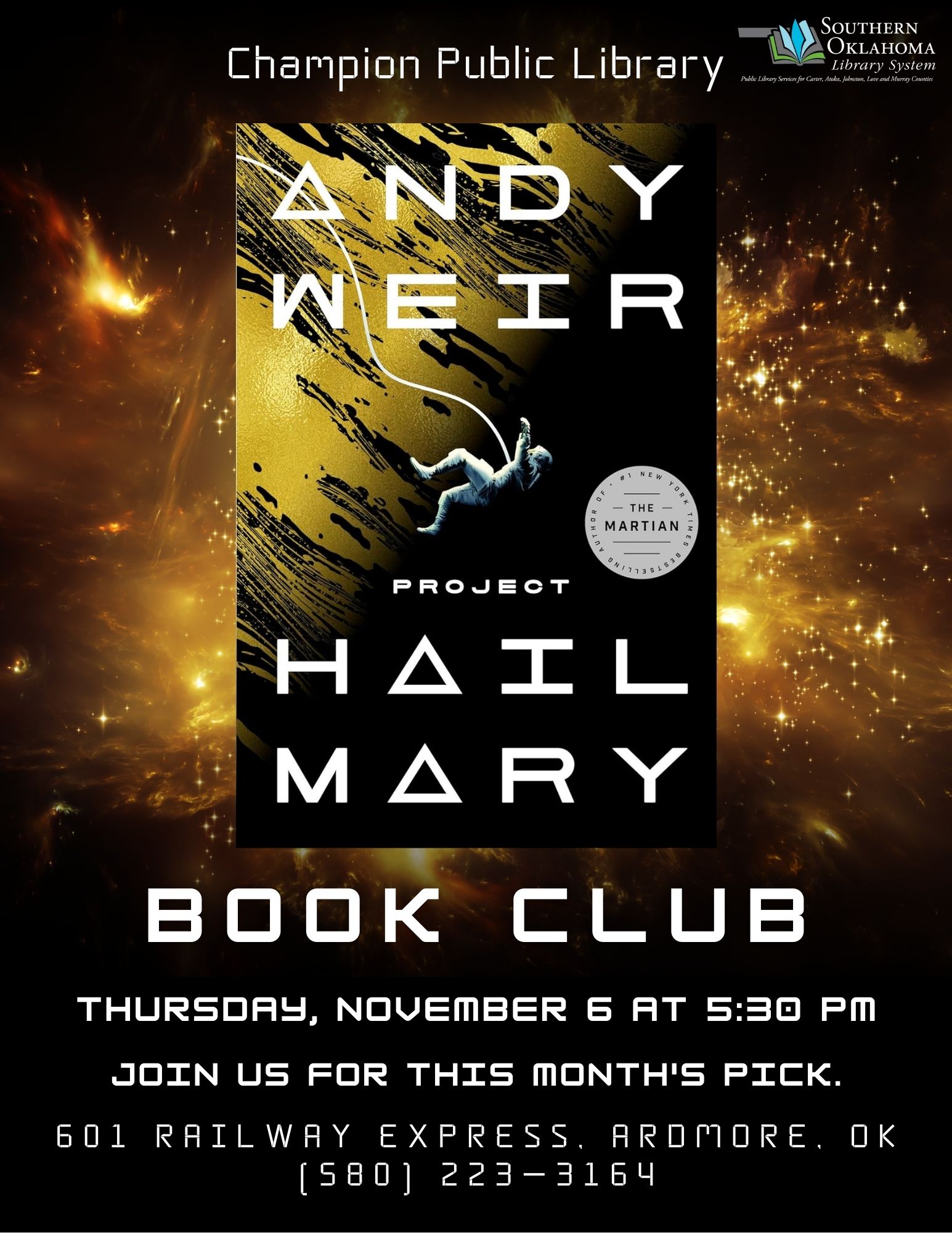Book Club Project Hail Mary CPL Flyer 2025