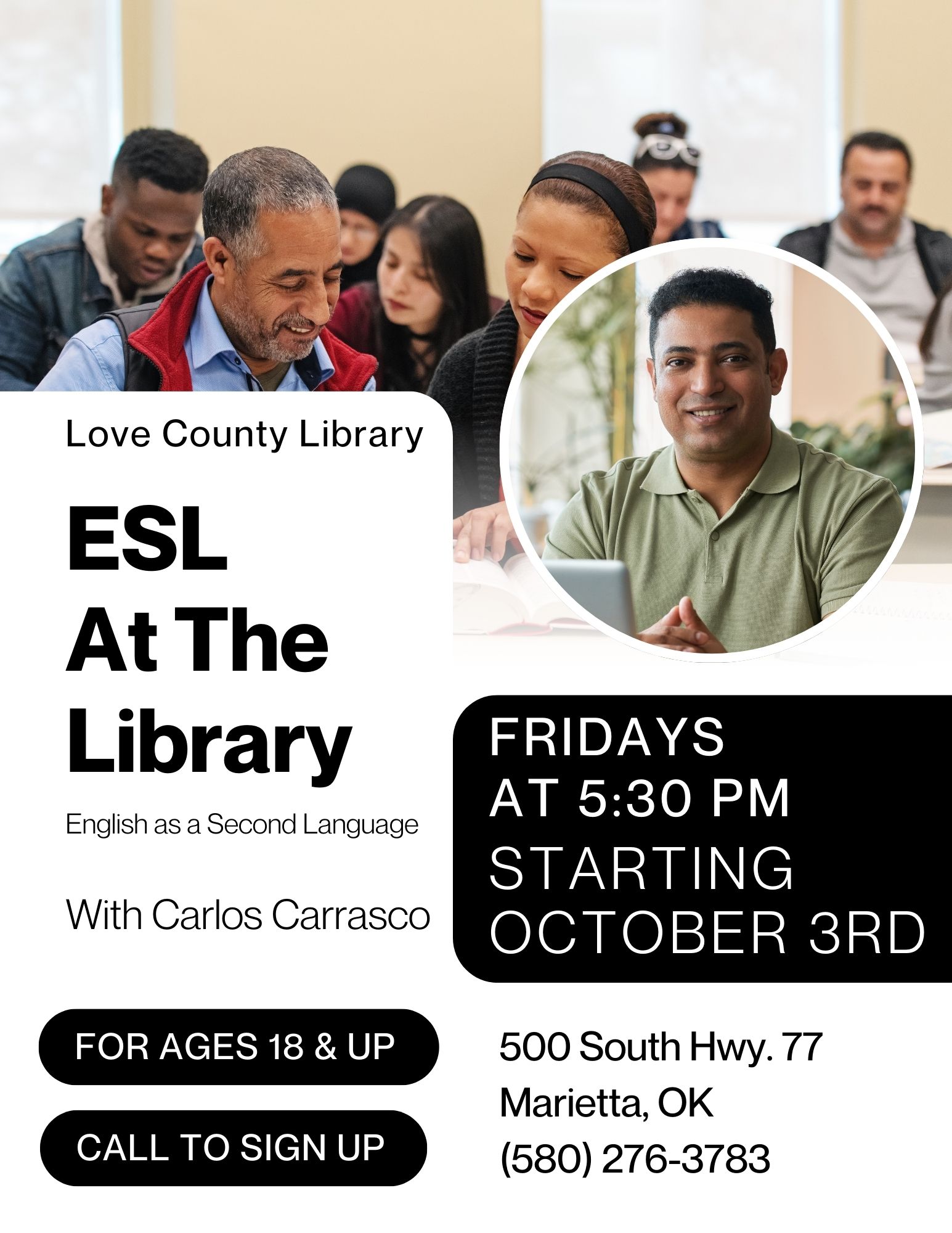 ESL at the Library LCL Flyer 2025 OCT