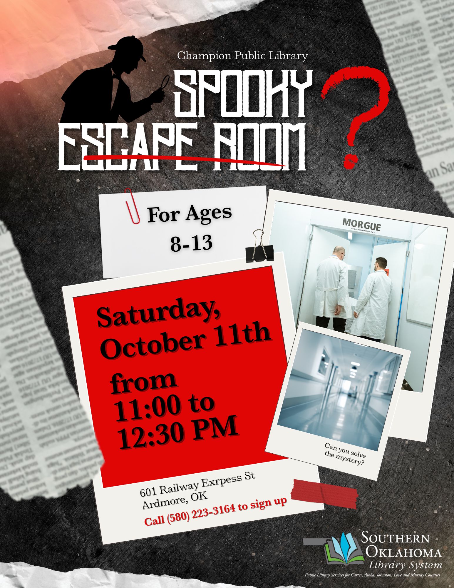 Spooky Escape Room CPL 2025 Flyer PR
