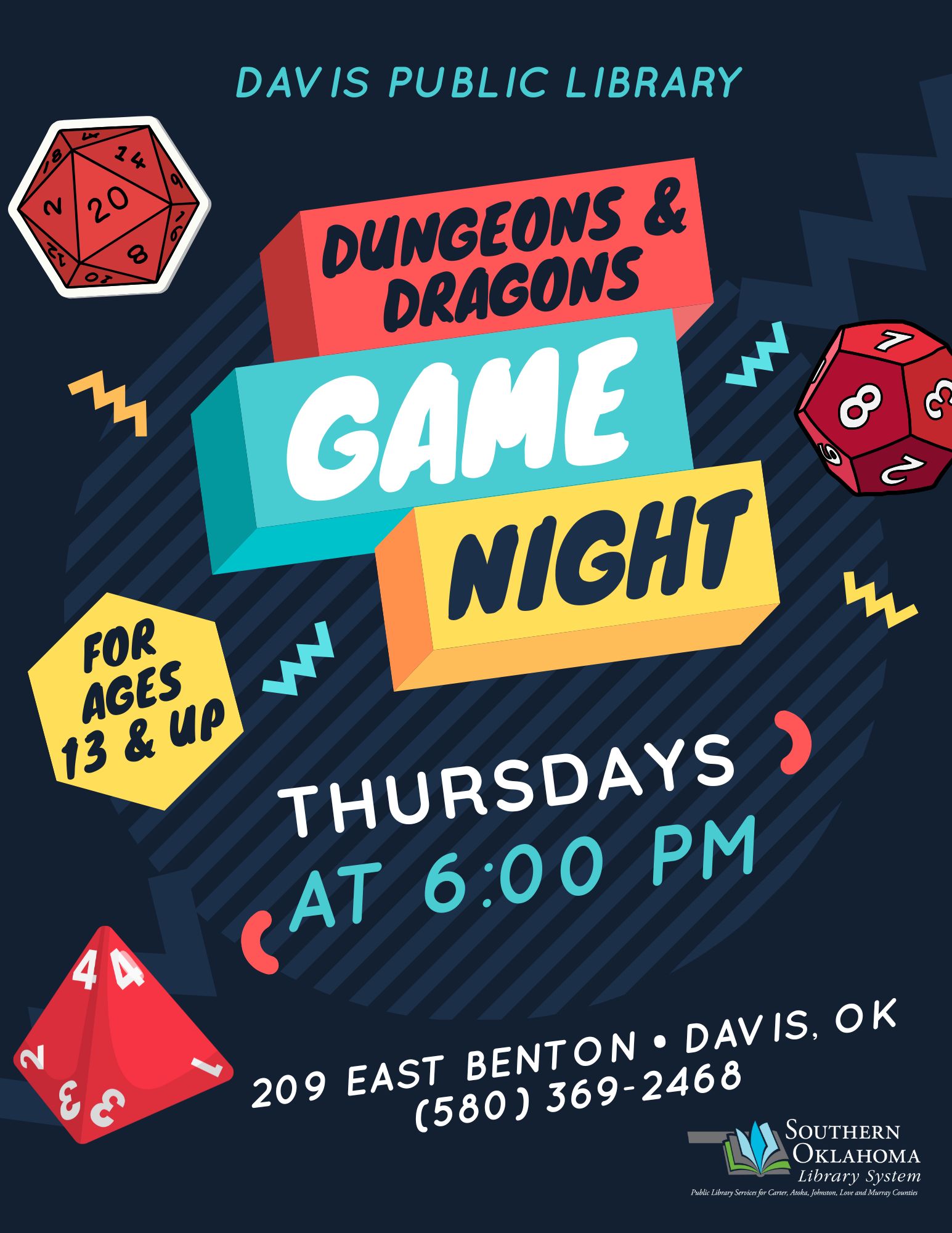Updated D&D Game Night DPL Flyer