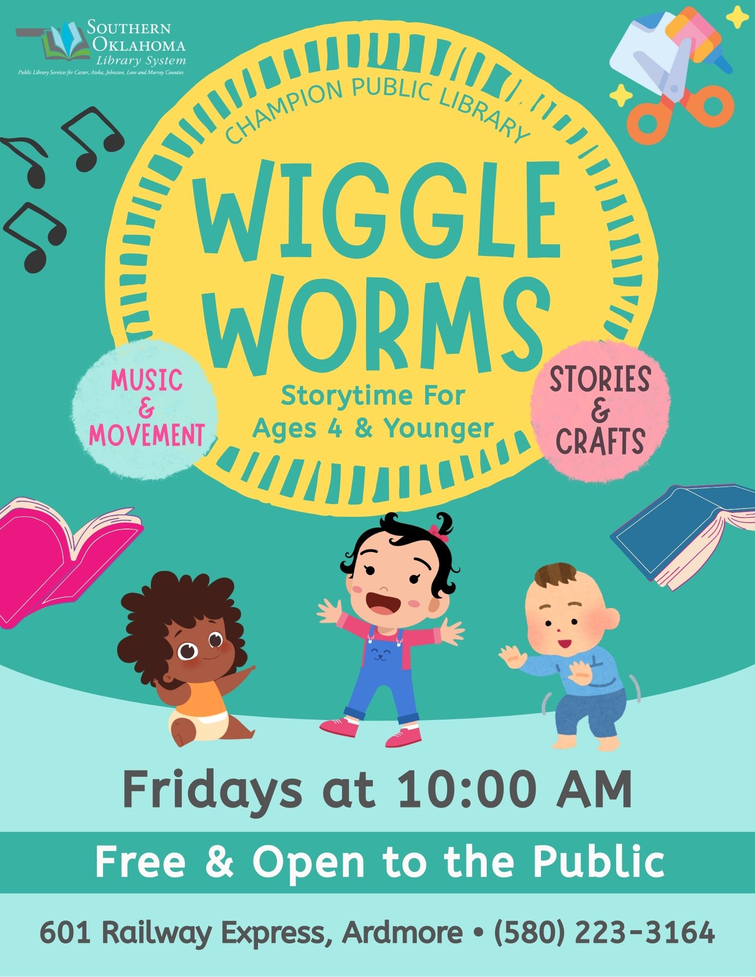 Updated Wiggle Worms Storytime CPL Flyer 2025