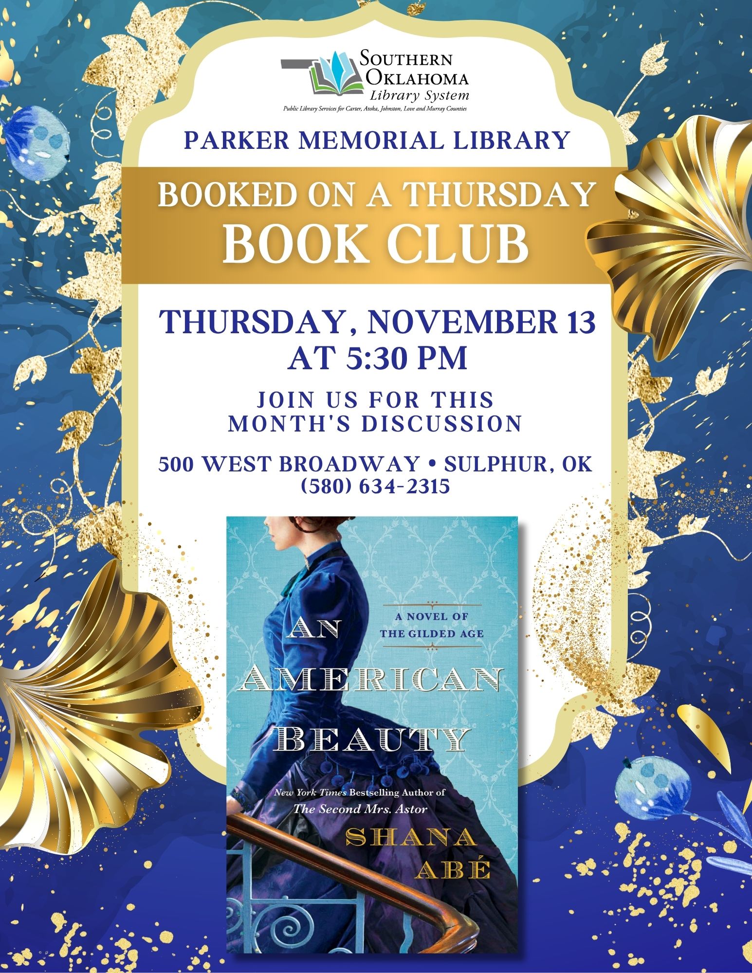 Booked on a Thursday Book Club American Beauty PML Flyer 2025 Booked on a Thursday Book Club American Beauty PML Flyer 2025