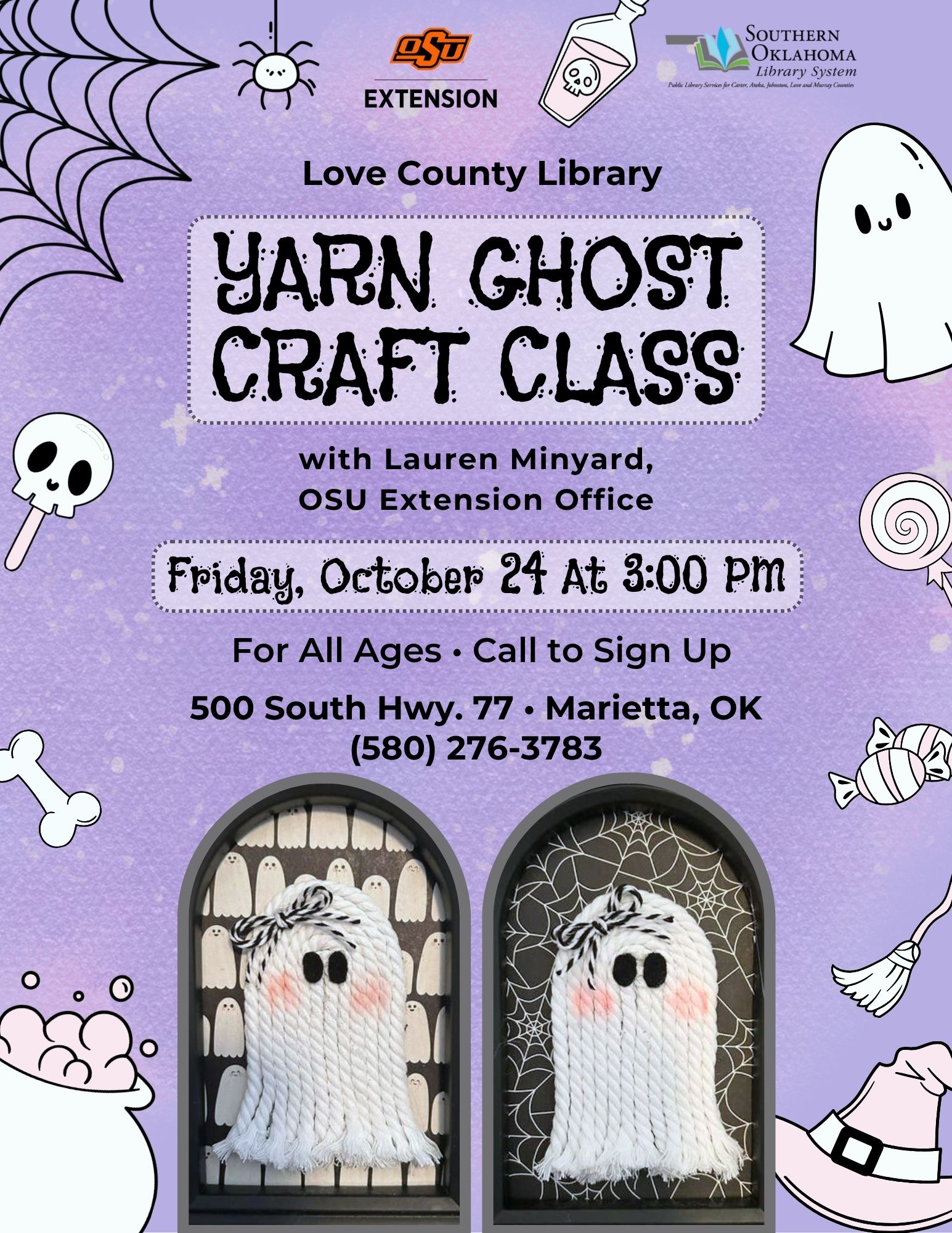 Yarn Ghost Craft Class LCL Flyer 2025 Yarn Ghost Craft Class LCL Flyer 2025