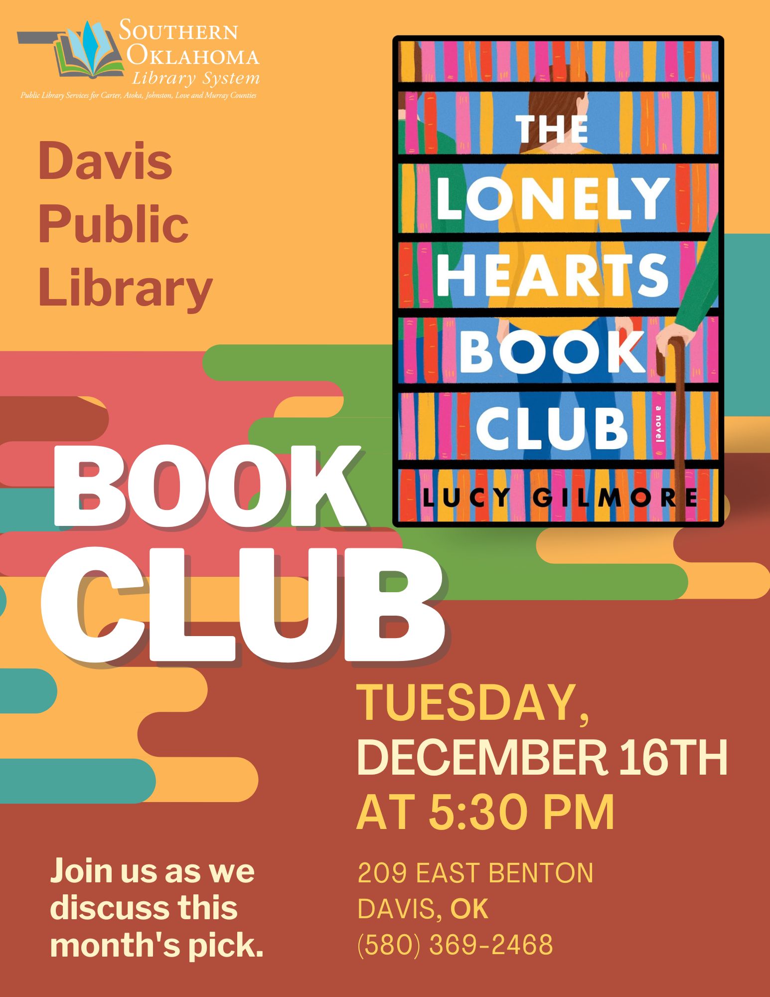 Book Club Lonely Hearts DPL Flyer