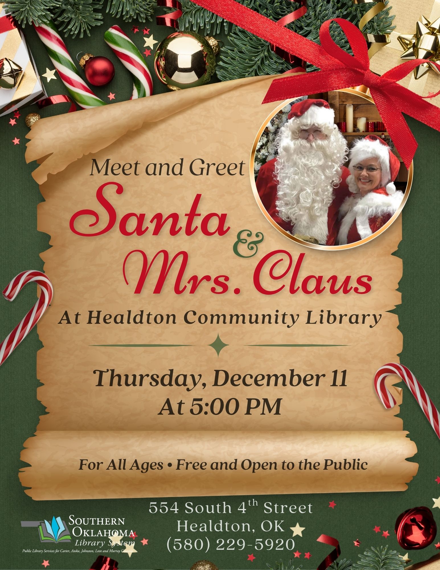 Meet & Greet Santa Mrs. Claus HCL Flyer 2025