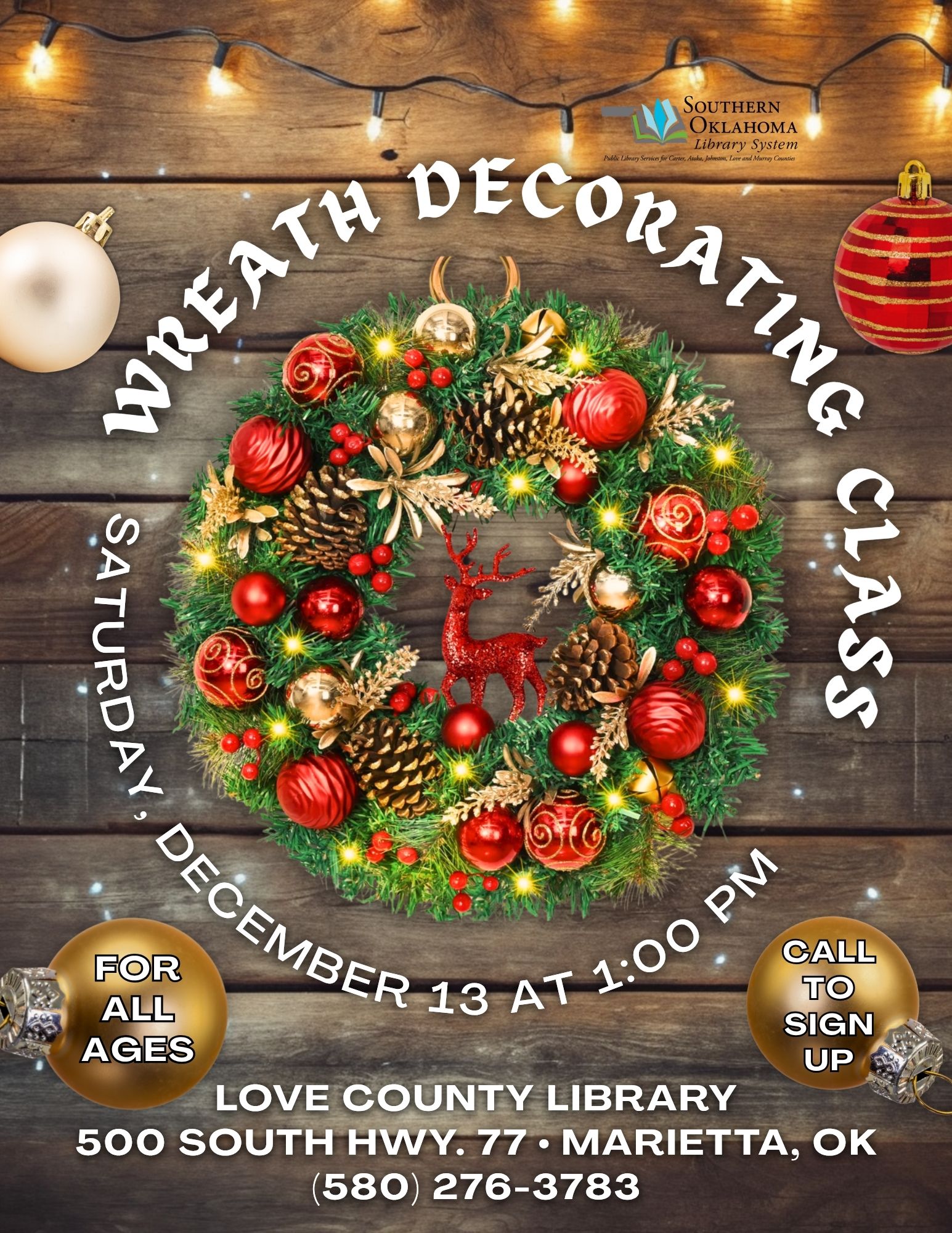 Wreath Decorating Class LCL Flyer 2025