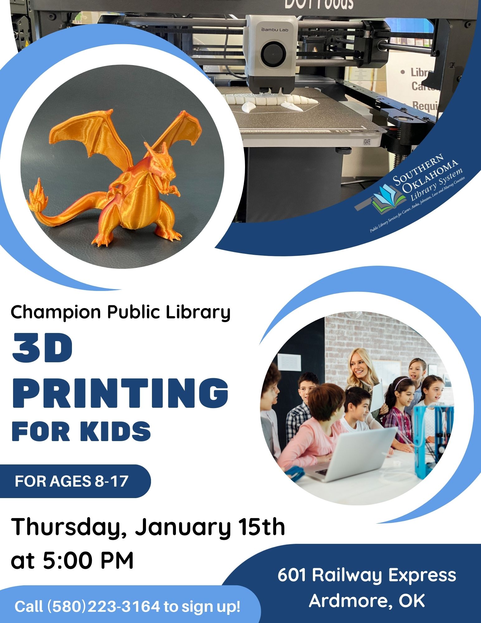 3D Printing Class Jan 2026 CPL Flyer