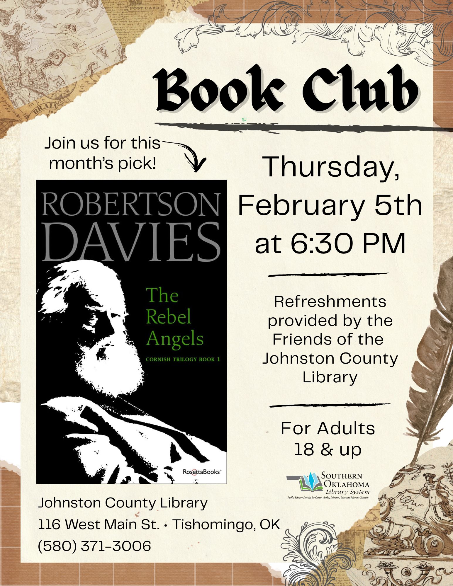 The Rebel Angels book Club JCL Flyer 2026